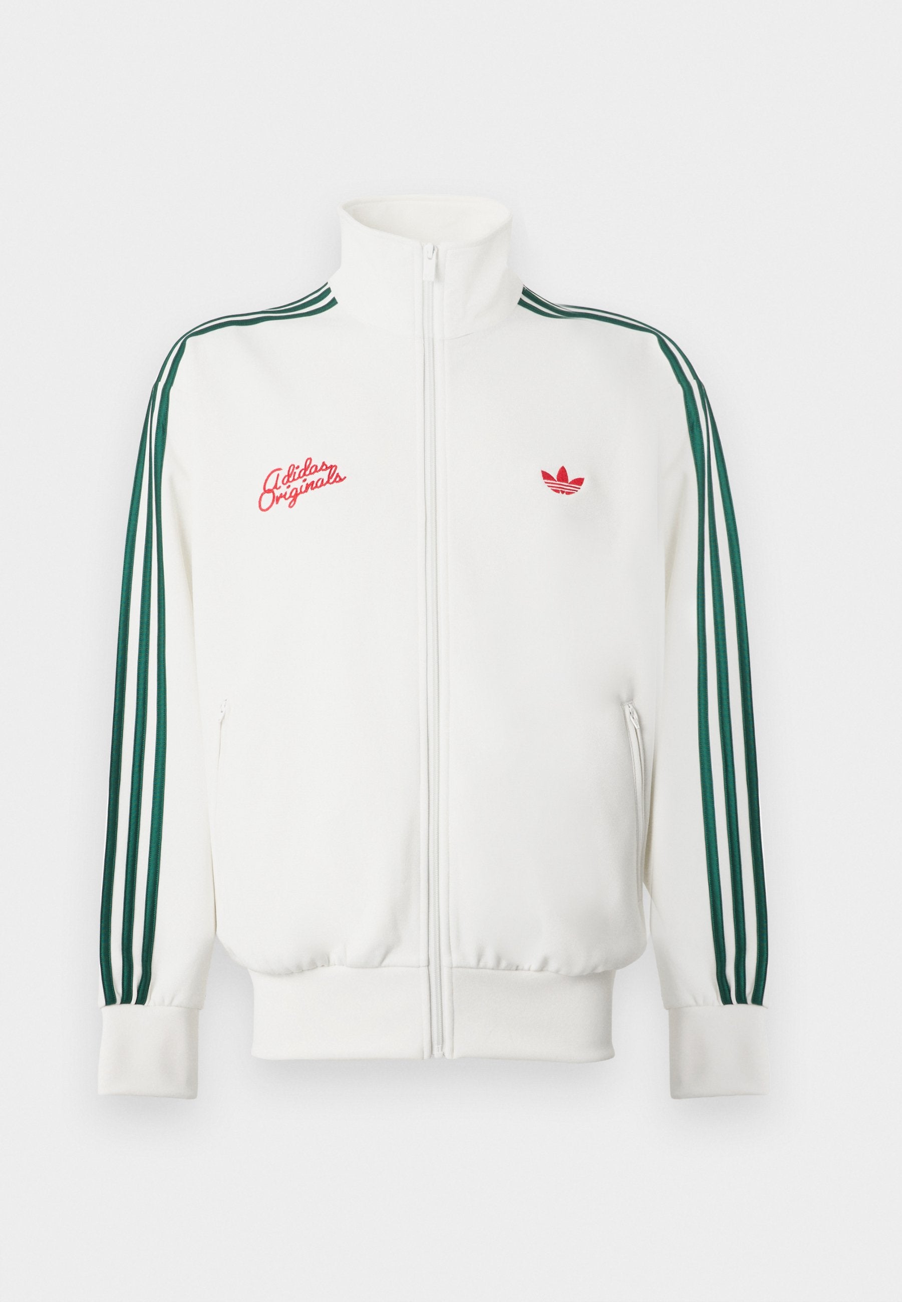 TRACK - Fermuarlı sweatshirt - kirli beyaz/üniversite yeşili