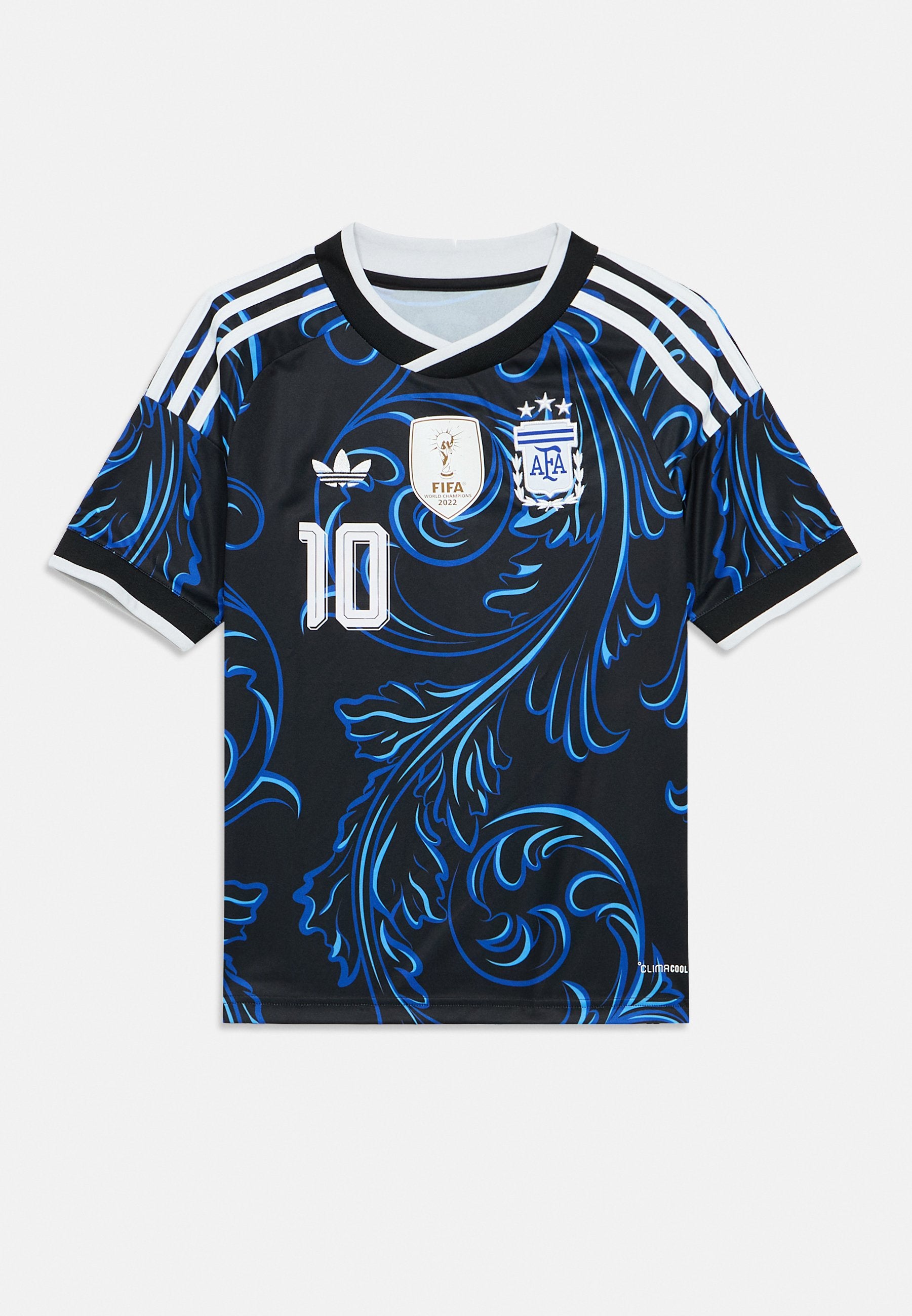 ARGENTINA AWAY KIDS MESSI UNISEX  - Sports T-shirt - black/lucid blue/blue burst