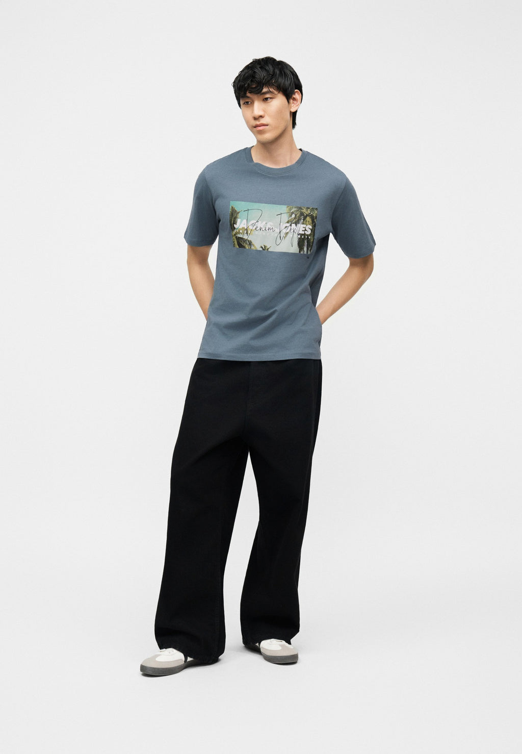 JJINDIANA TEE CREW NECK - Print T-shirt - blue mirage