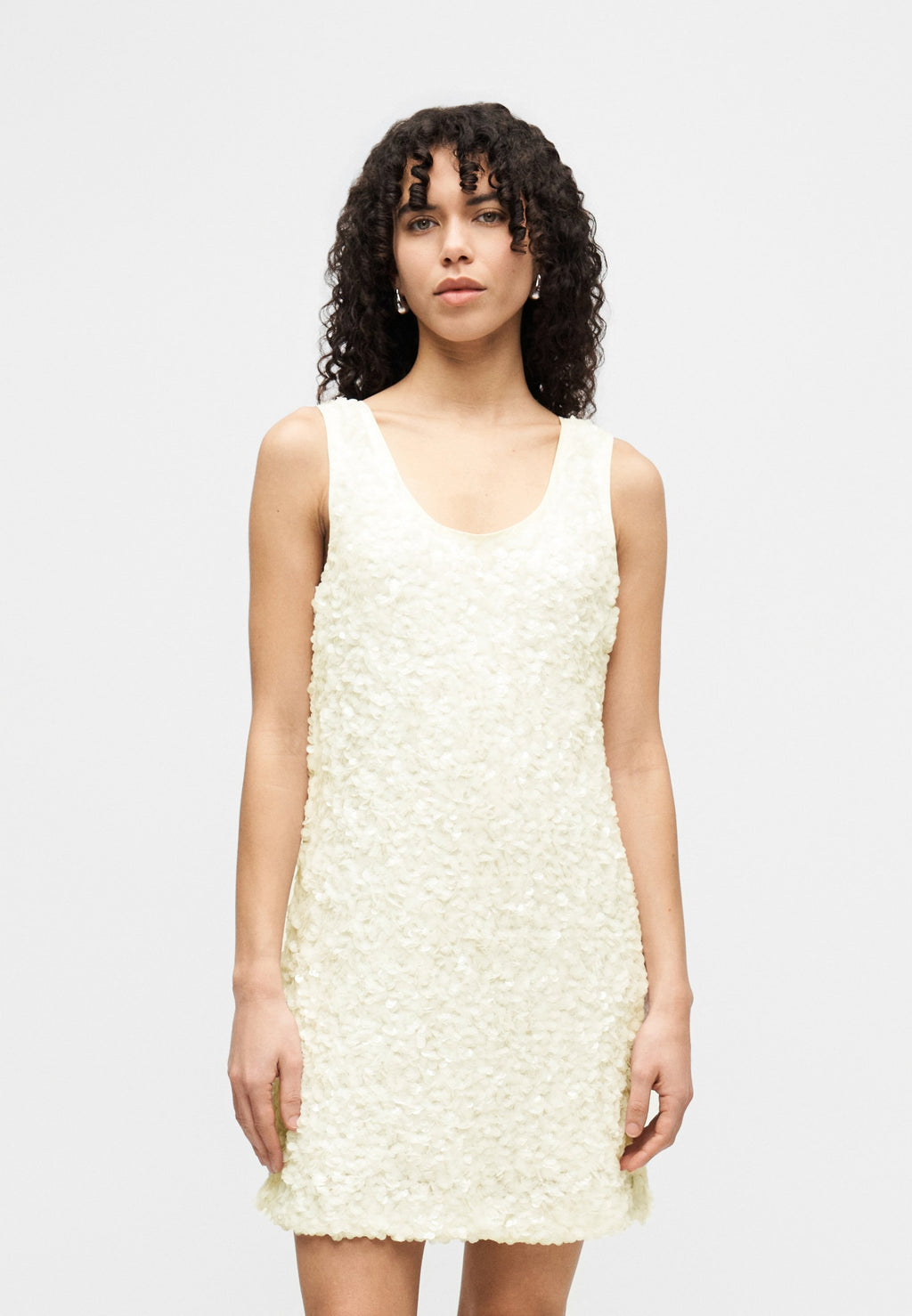 SEQUIN MINI DRESS - Day dress - white greige