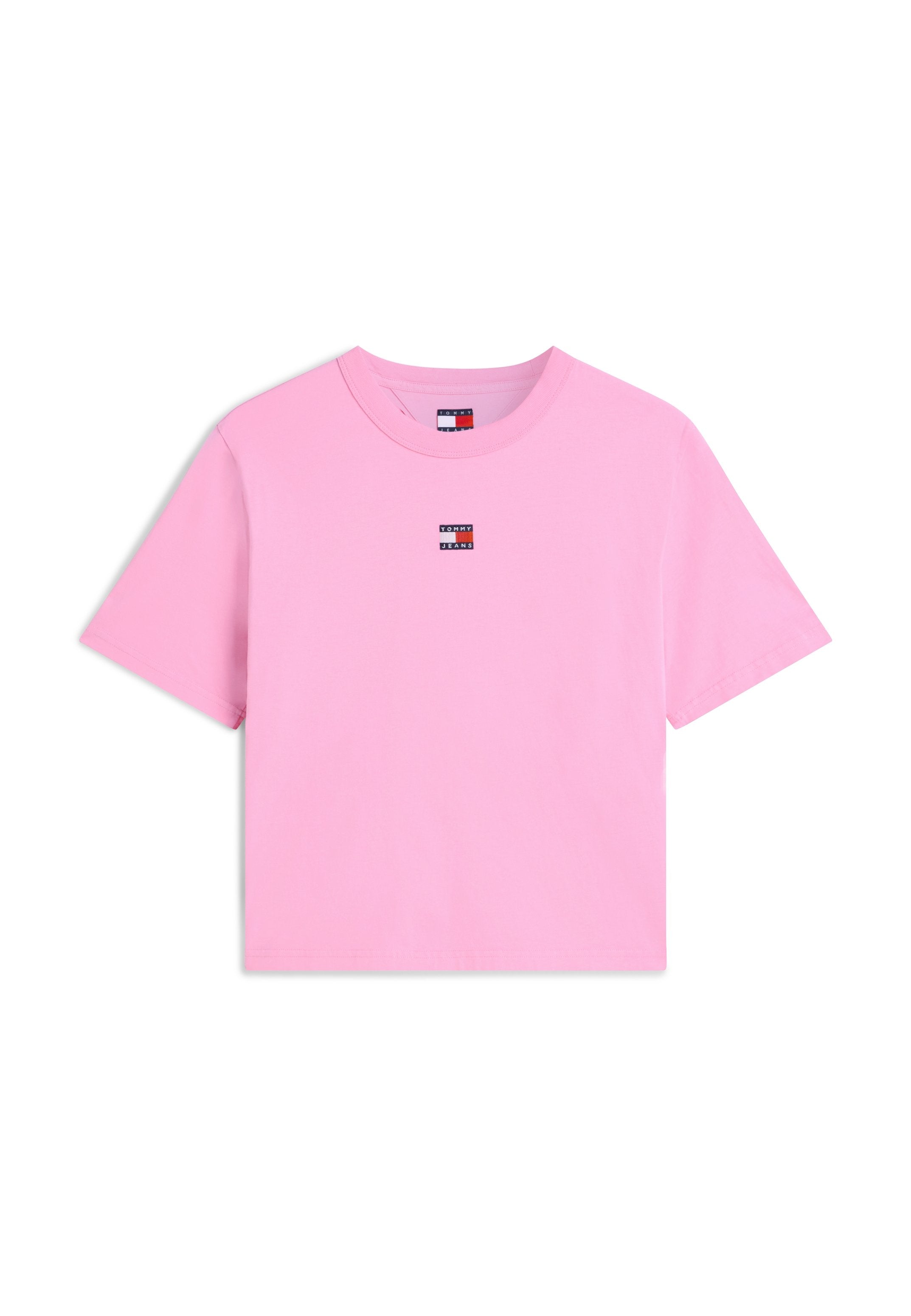 ROZETLİ TİŞÖRT - Temel Tişört - pembe papatya