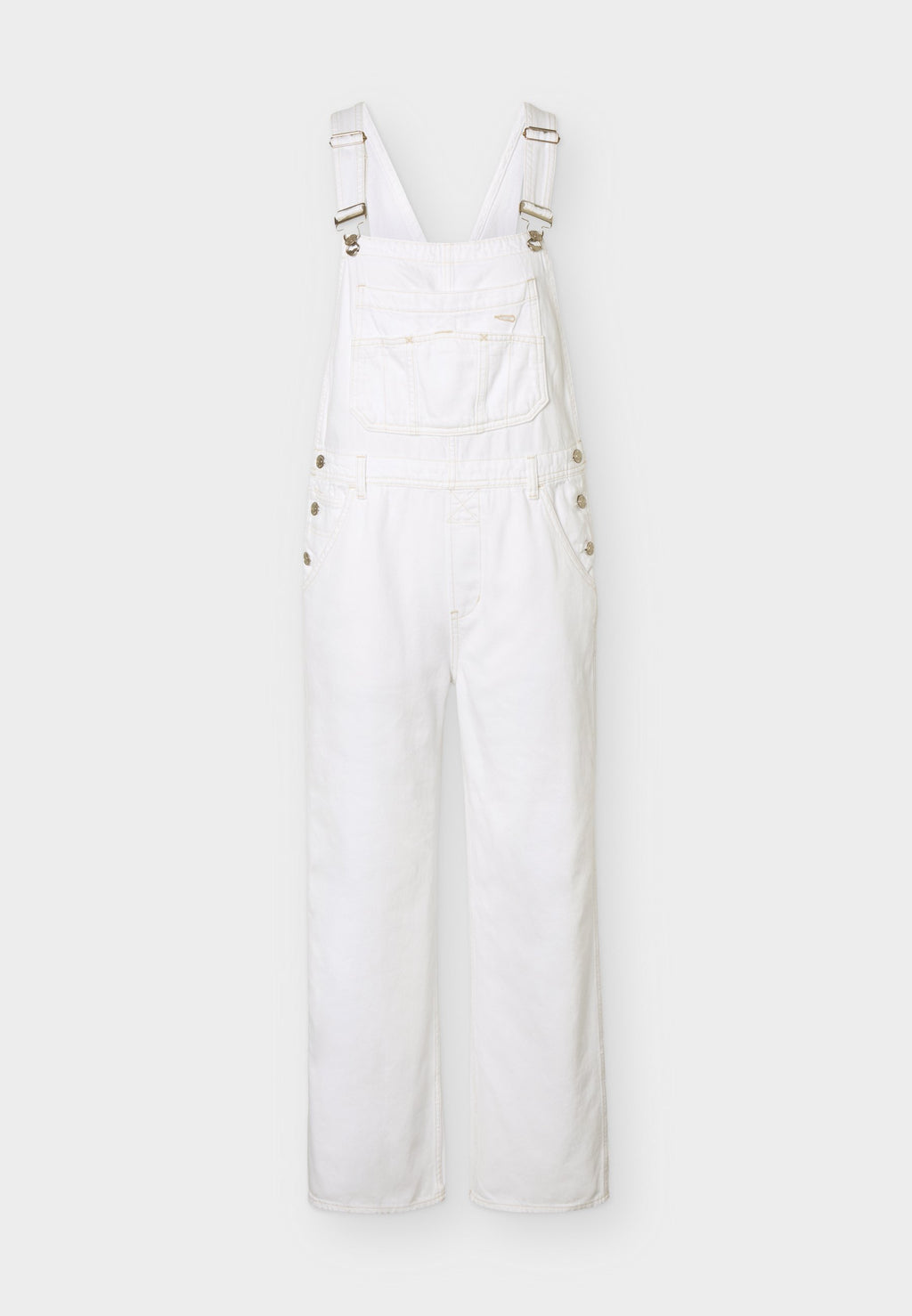 LOOSE OVERALL - Denim Dungarees - fresh white