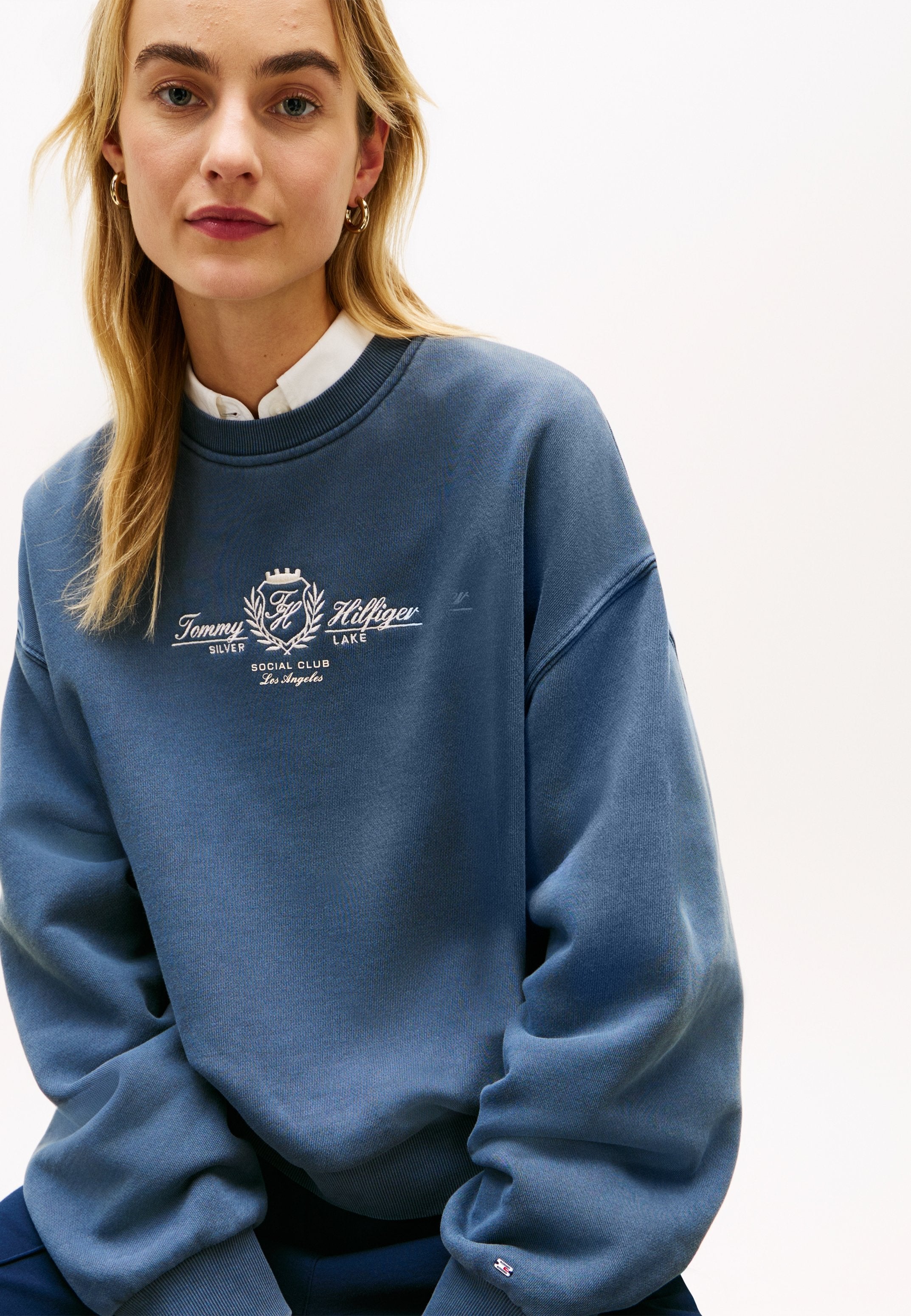 CREST EMBROIDERY RELAXED TERRY SWEATSHIRT - Sweatshirt - dark night navy