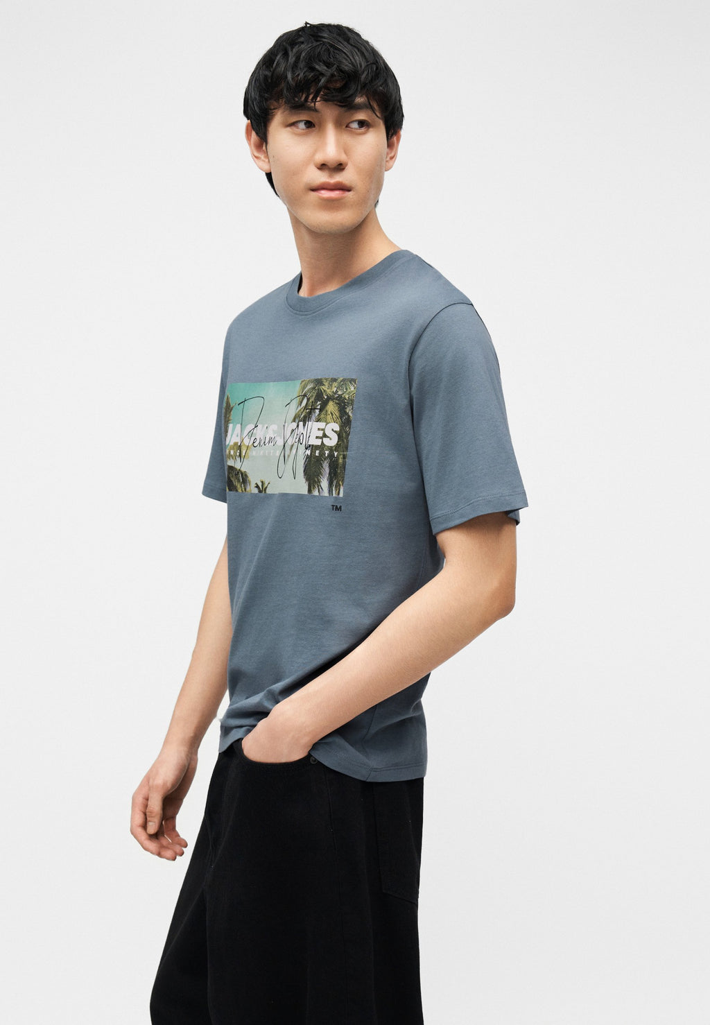 JJINDIANA TEE CREW NECK - Print T-shirt - blue mirage