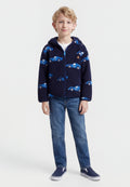 SWEAT À CAPUCHE ZIPPÉ EN SHERPA BÉBÉ ET ENFANT - Veste polaire - bleu foncé