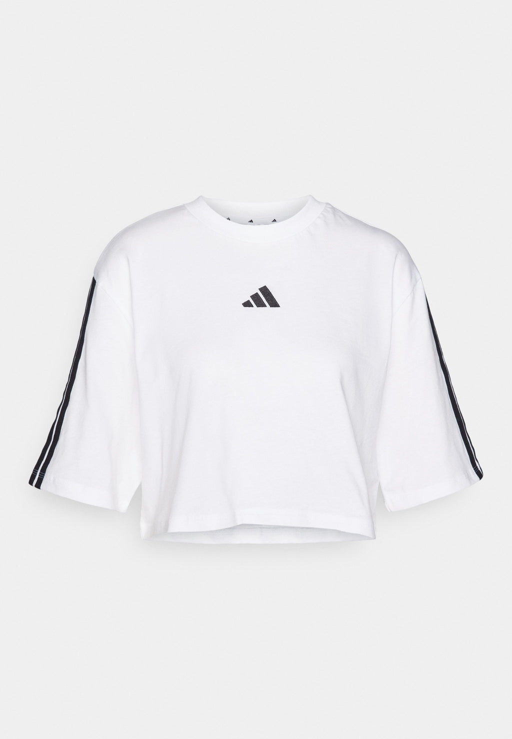 ESSENTIALS 3 STRIPES LOOSE - T-shirt imprimé - blanc/noir