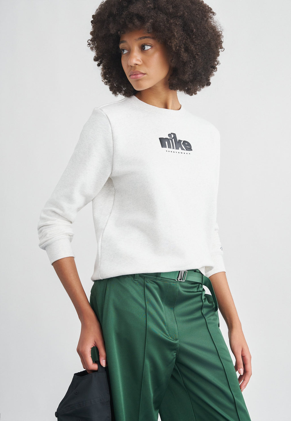 CLUB CREW - Sweatshirt - birch heather/black
