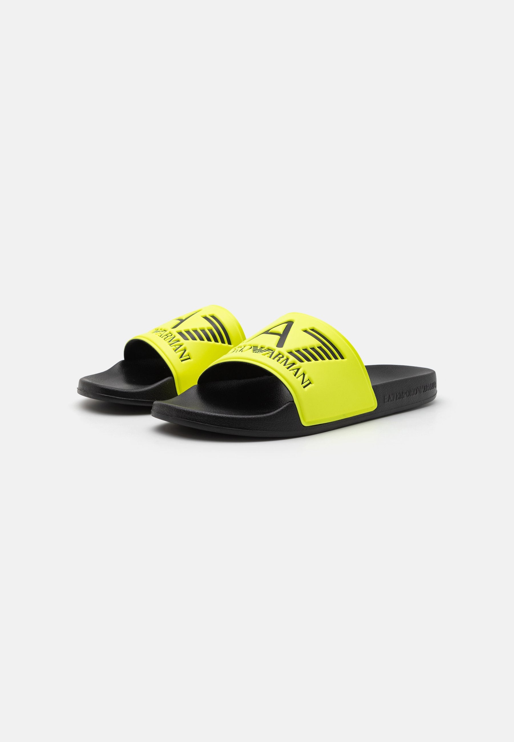 UNISEX - Pool slides - yellow fluo/black