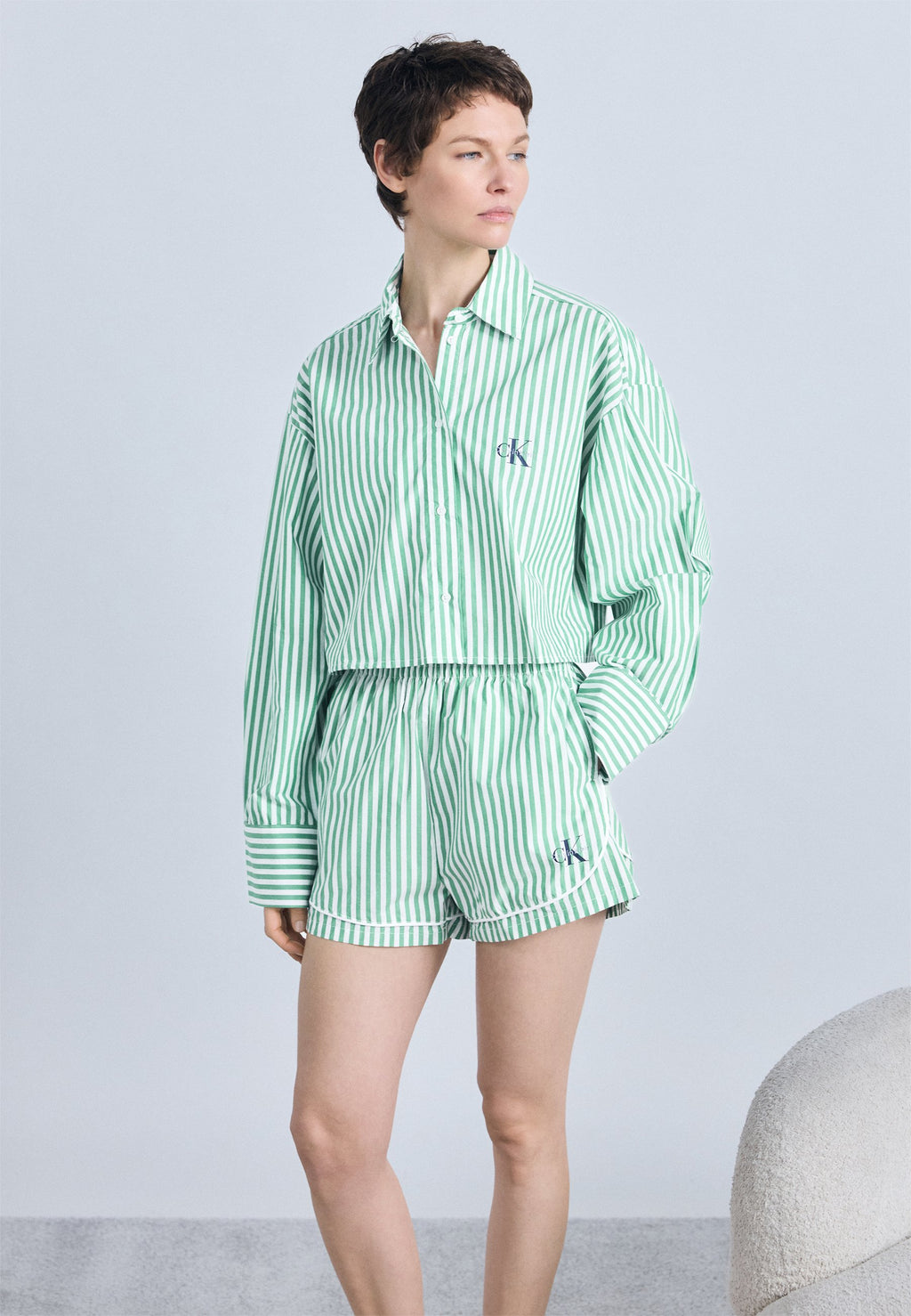 CROPPED SHIRT - Pyjama top - mardi gras green