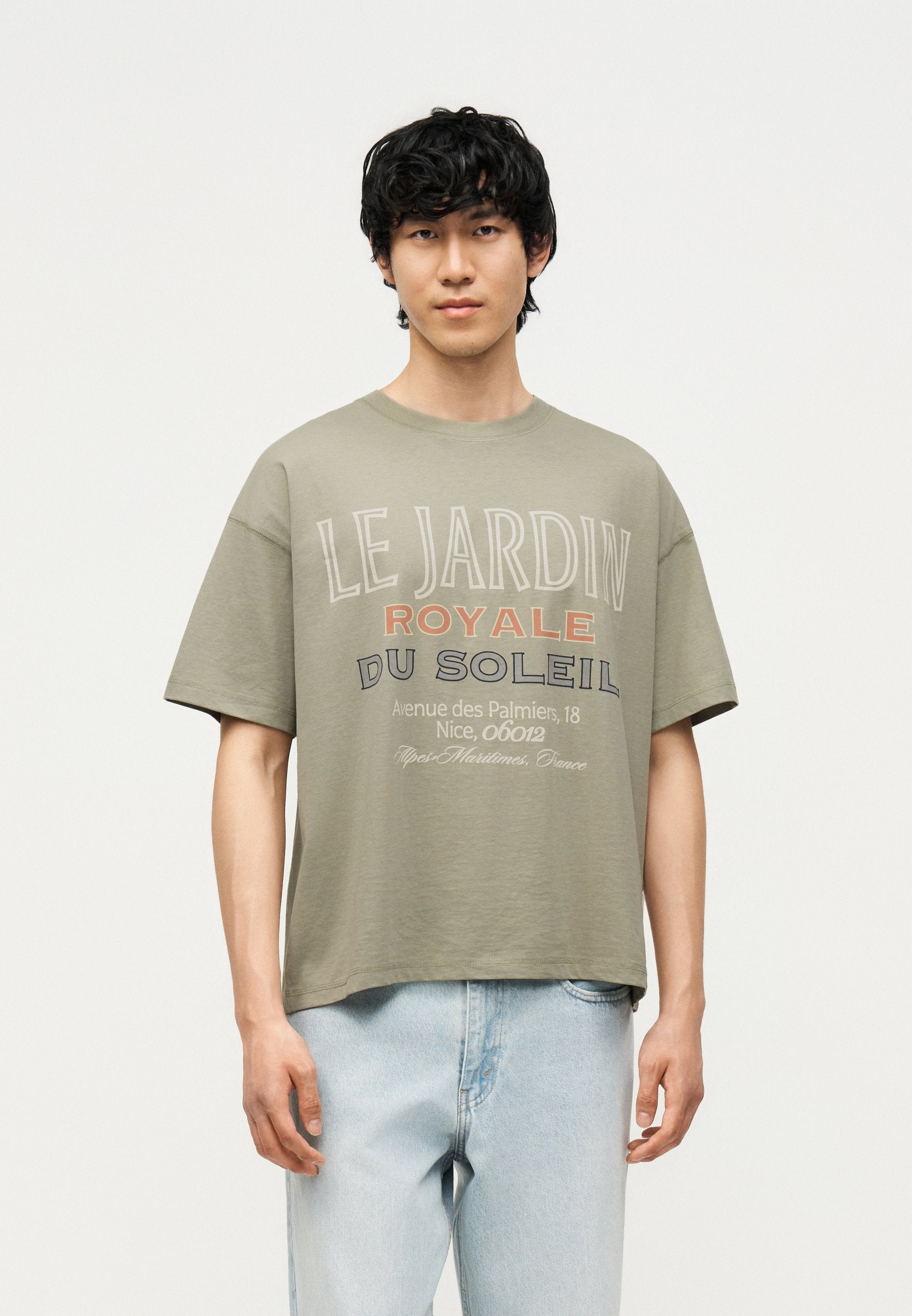 JORMENTON TYPO FRONT TEE CREW NECK - Print T-shirt - seagrass