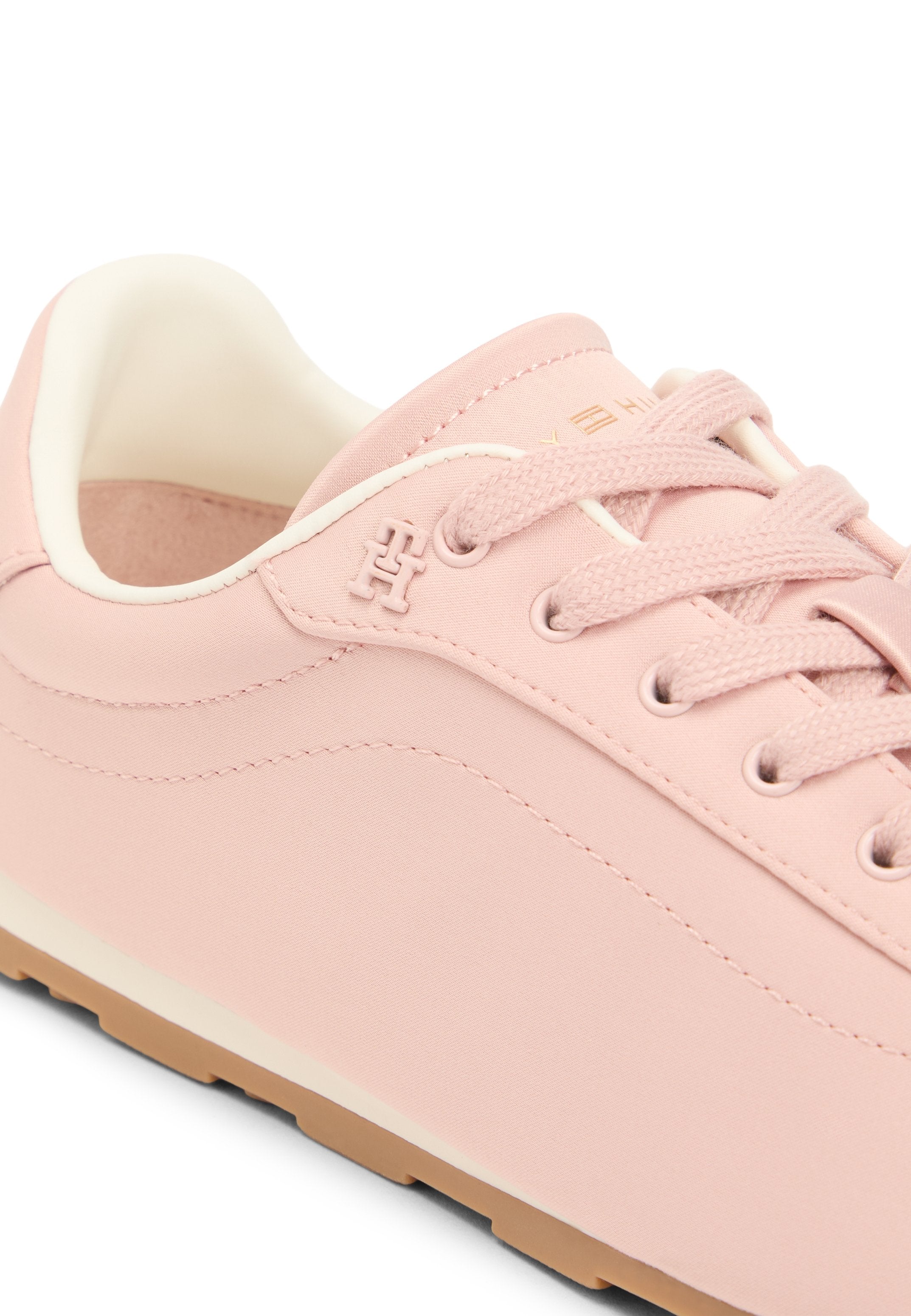 BASKETS EN SATIN À MONOGRAMME TH - Baskets - rose brumeux