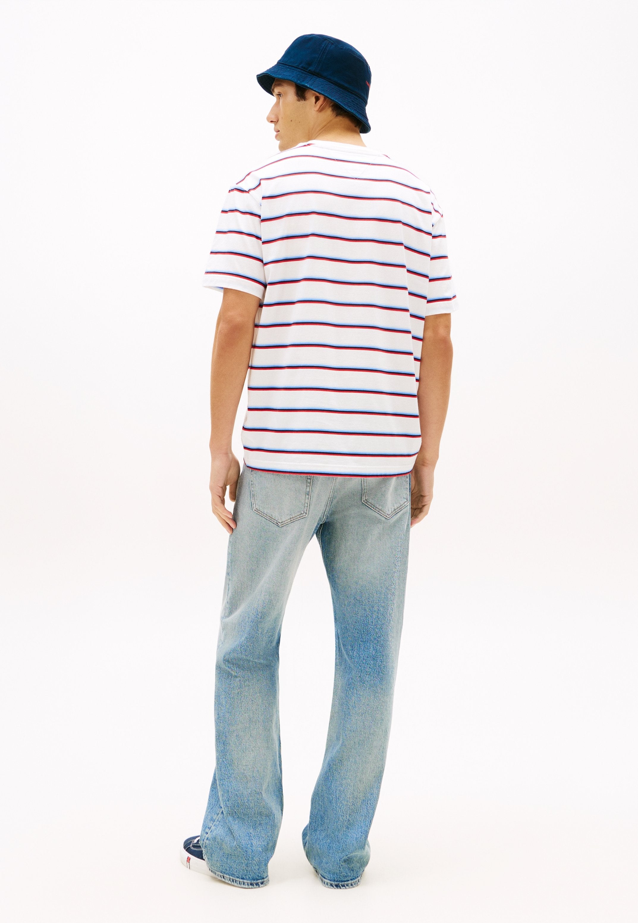 HILFIGER FLAG STRIPE RELAXED JERSEY T-SHIRT - Print T-shirt - ecru