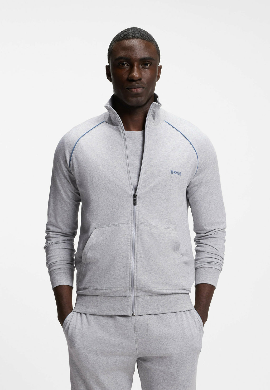 BOSS MIX&MATCH JACKET Z - Zip-up sweatshirt - light grey three