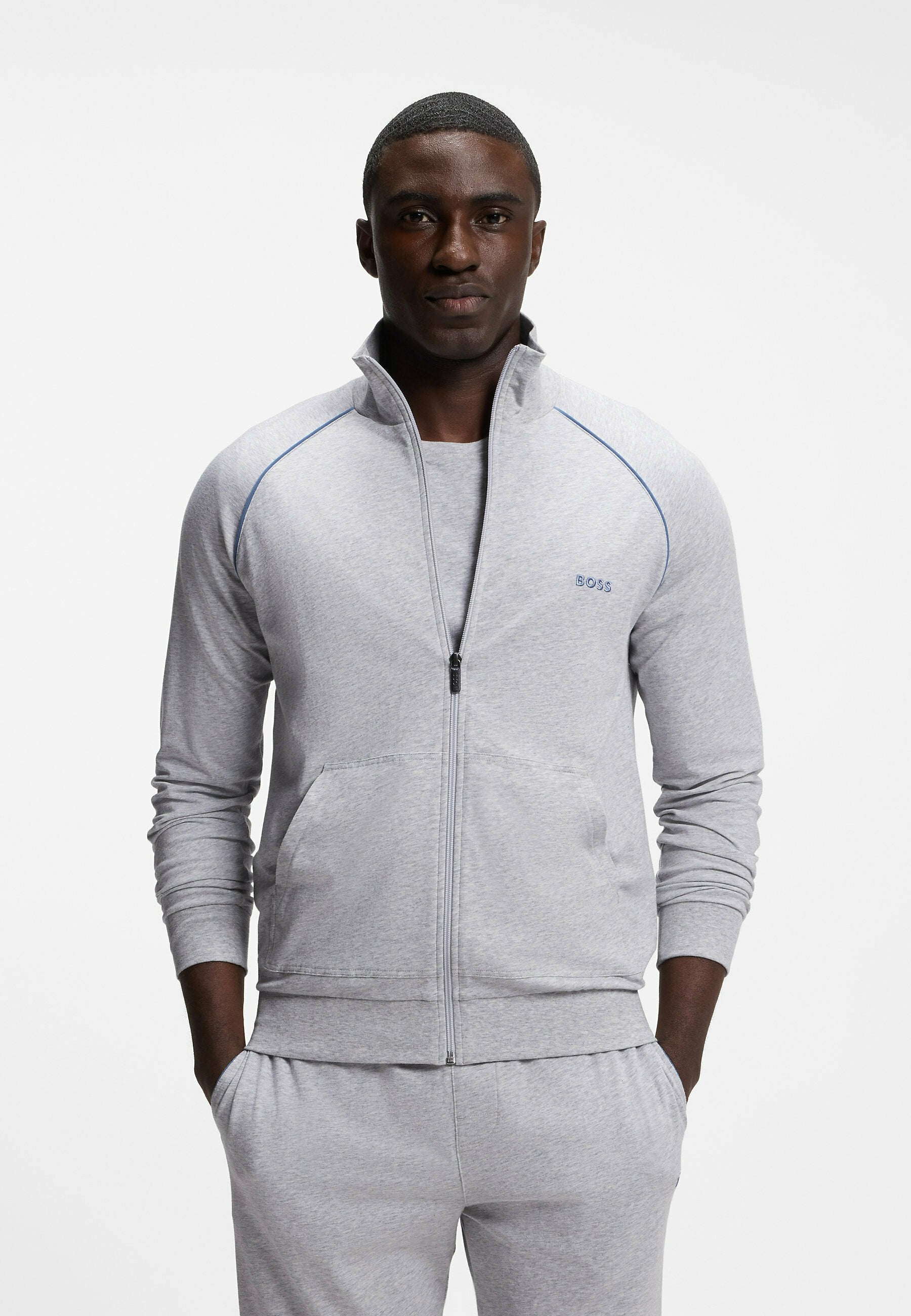 BOSS MIX&MATCH JACKET Z - Zip-up sweatshirt - light grey three
