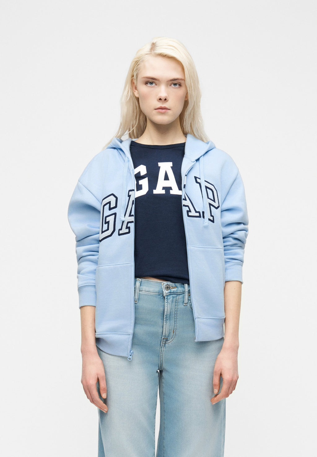 HERITAGE  - Zip-up sweatshirt - light blue shadow