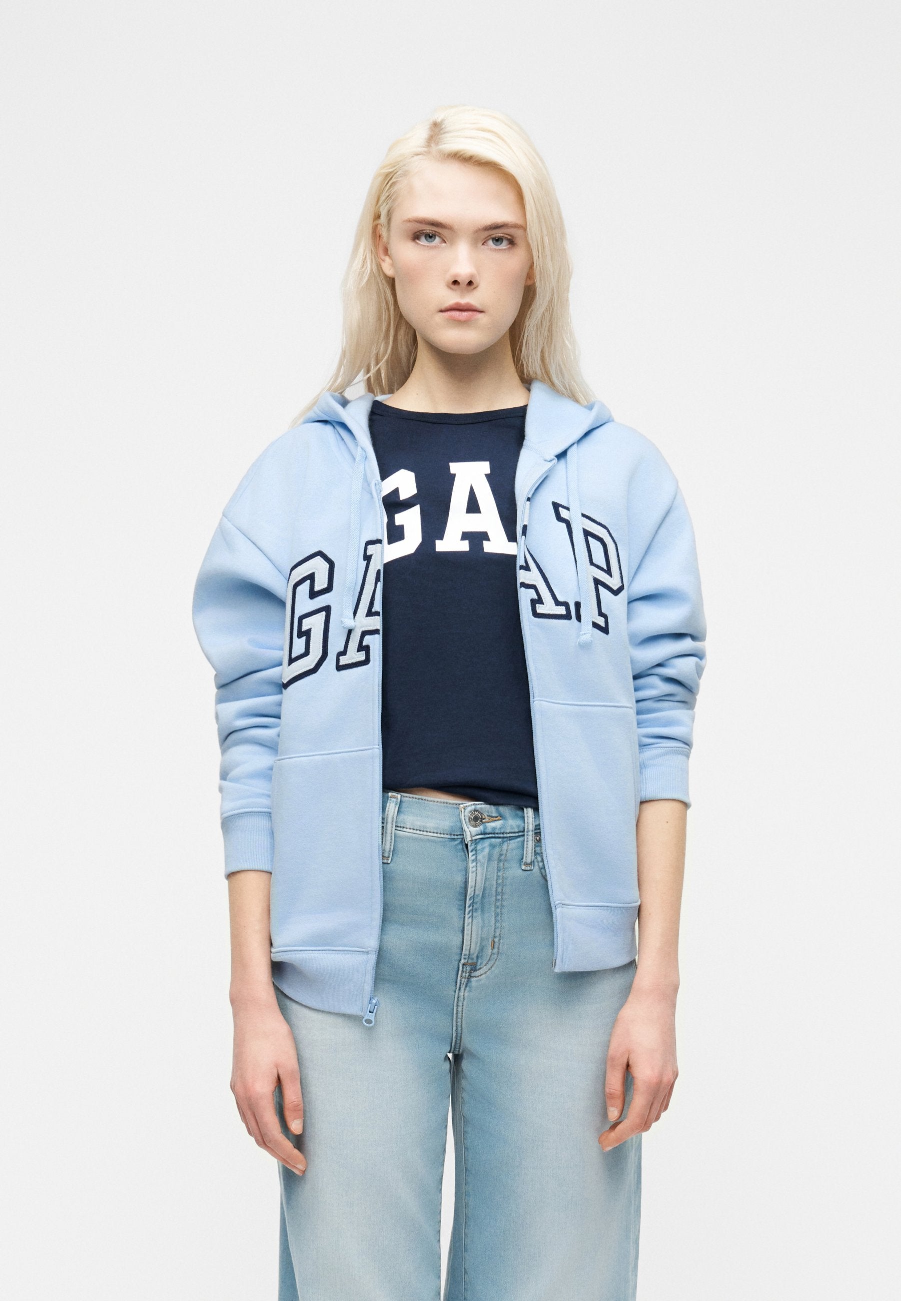 HERITAGE  - Zip-up sweatshirt - light blue shadow