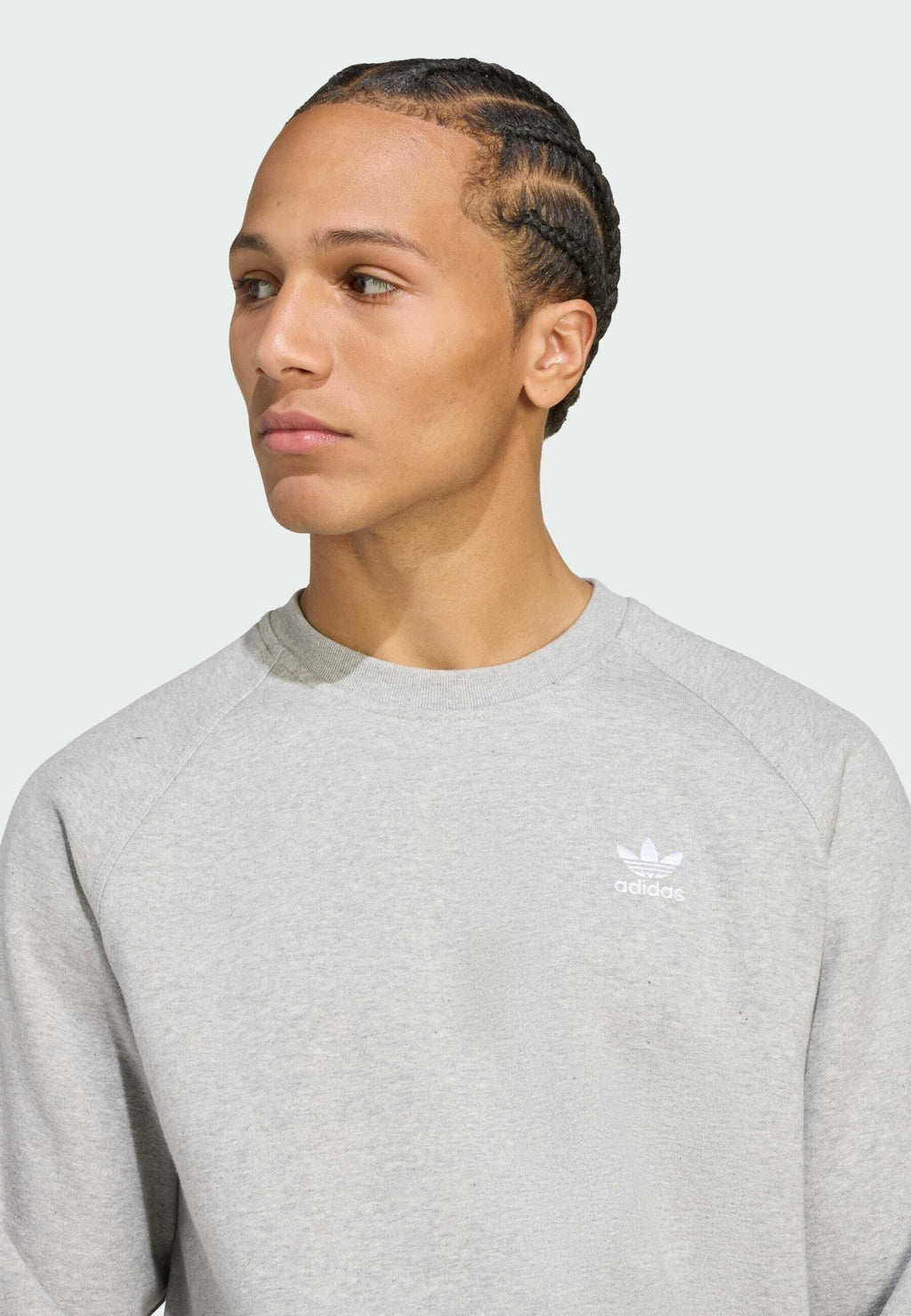 CREW - Sweatshirt - medium grey heather   white