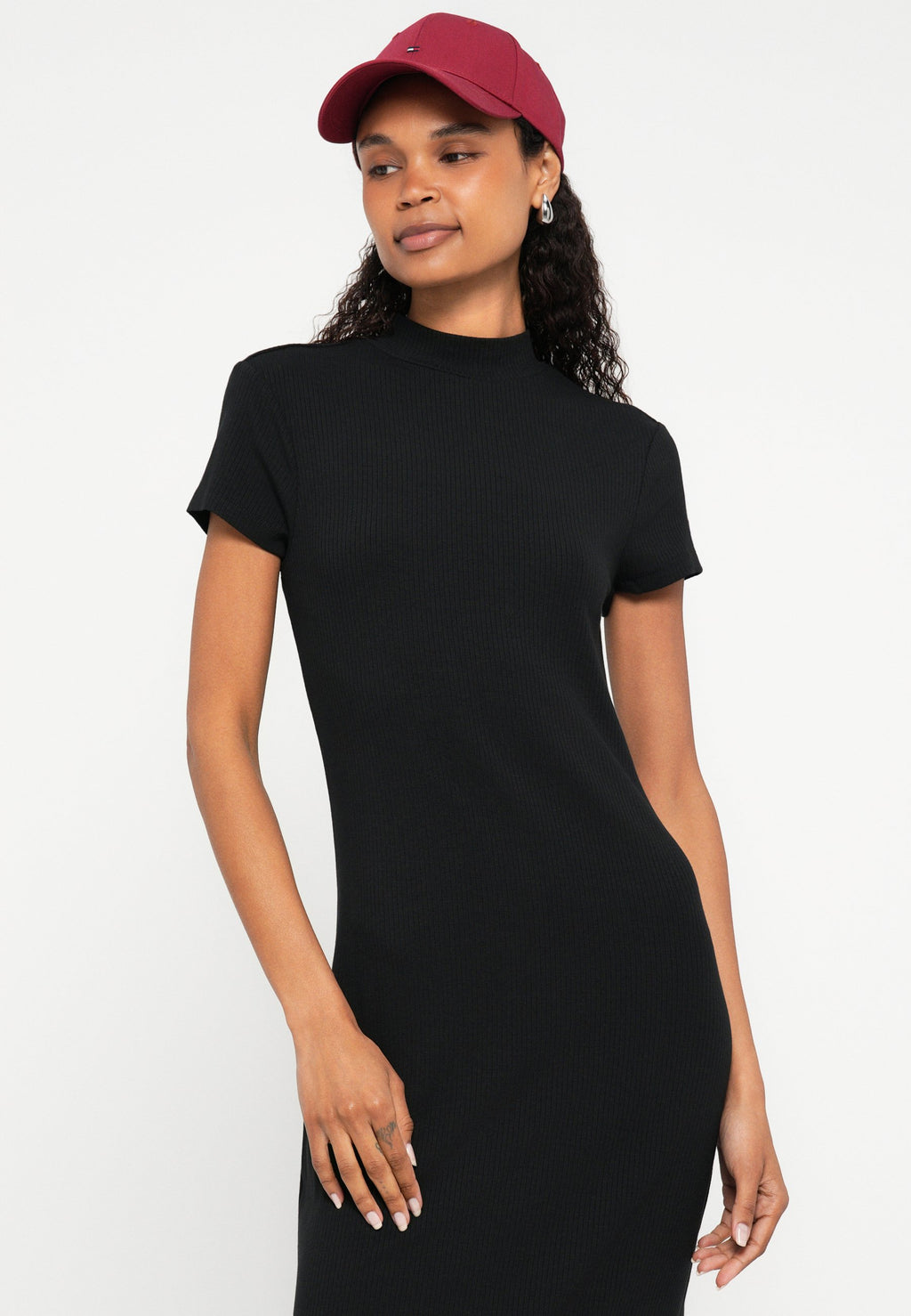 SLIM MOCK - Jersey dress - black