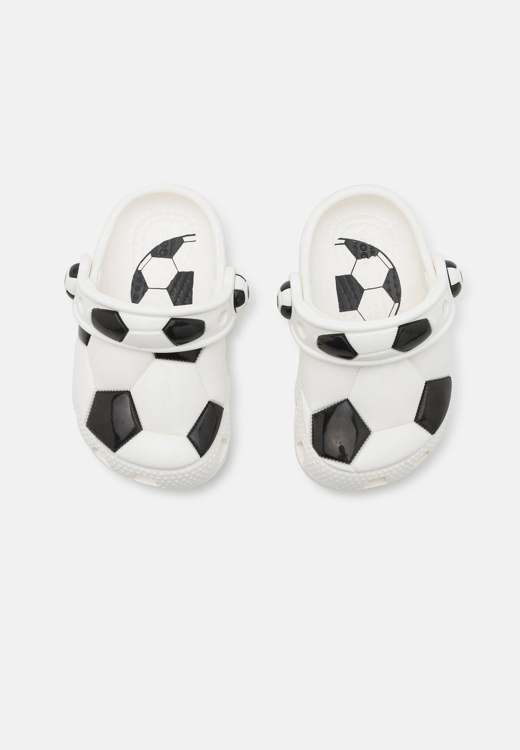 CLASSIC SOCCER BALL UNISEX - Pool slides - white/black