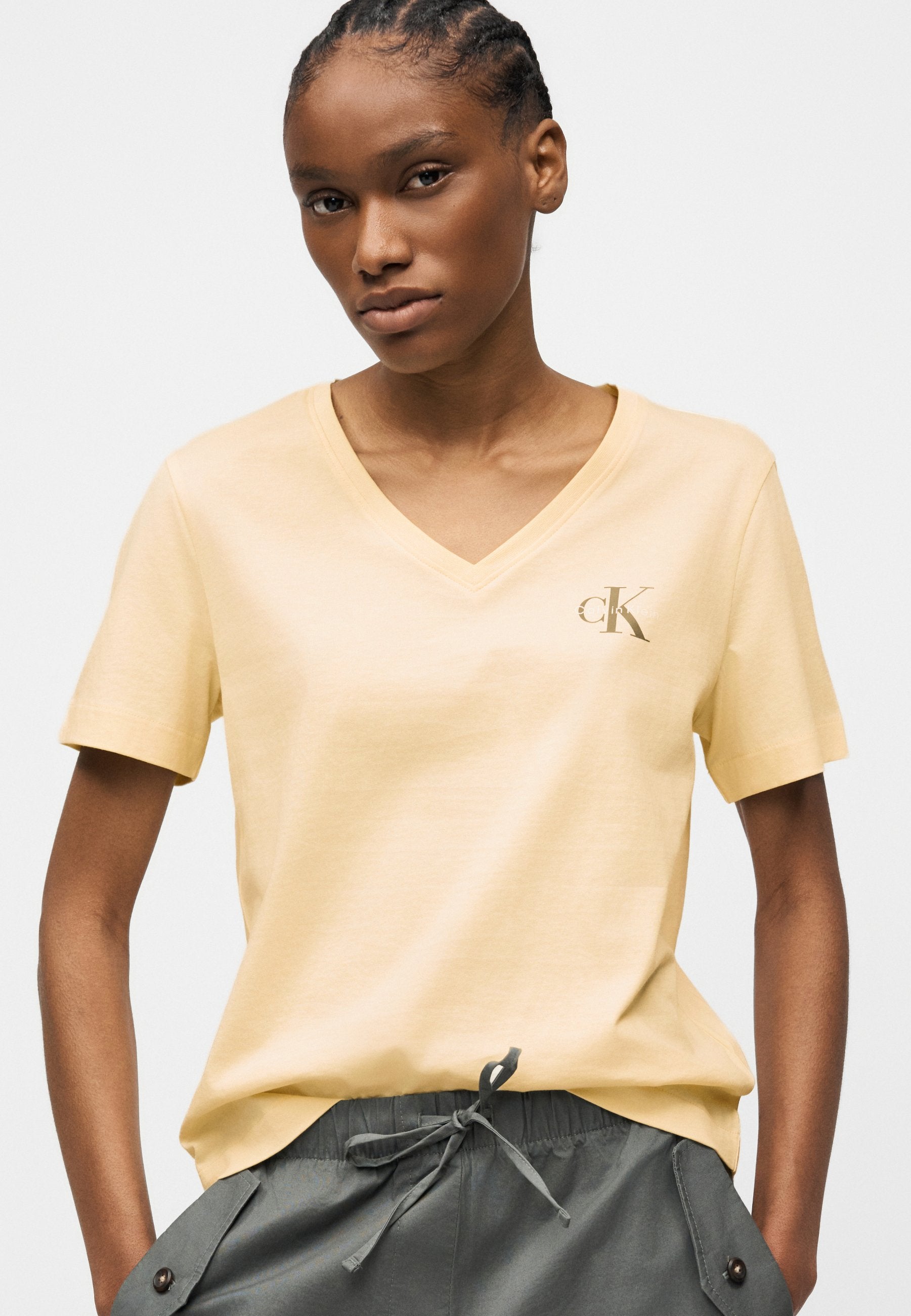 MONOLOGO TEE 2 PACK - Basic T-shirt - vanilla custard/white
