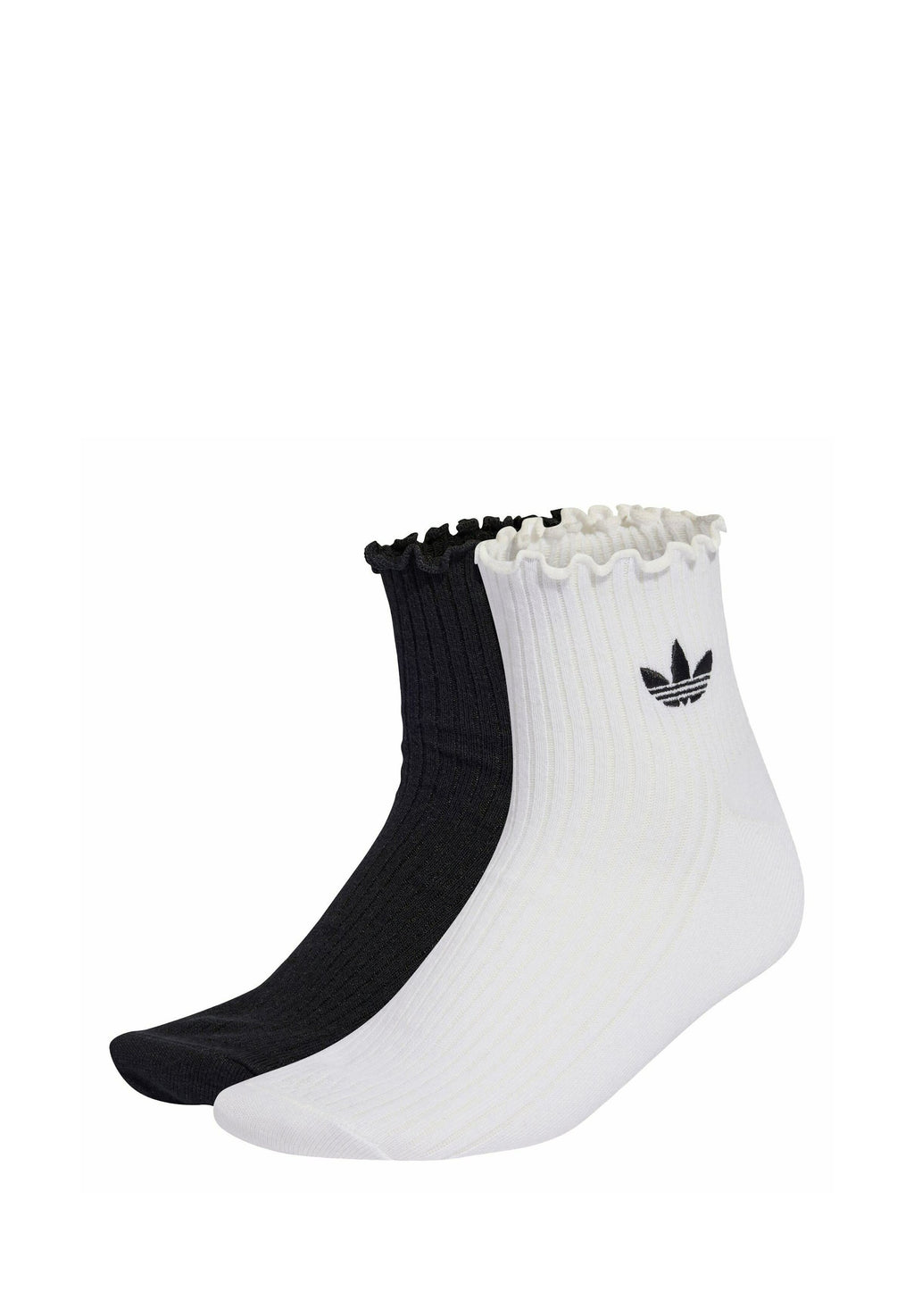 RUFFLE QUARTER 2 PACK - Socks - white/black