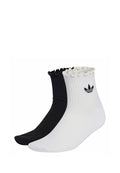 RUFFLE QUARTER 2 PACK - Socks - white/black