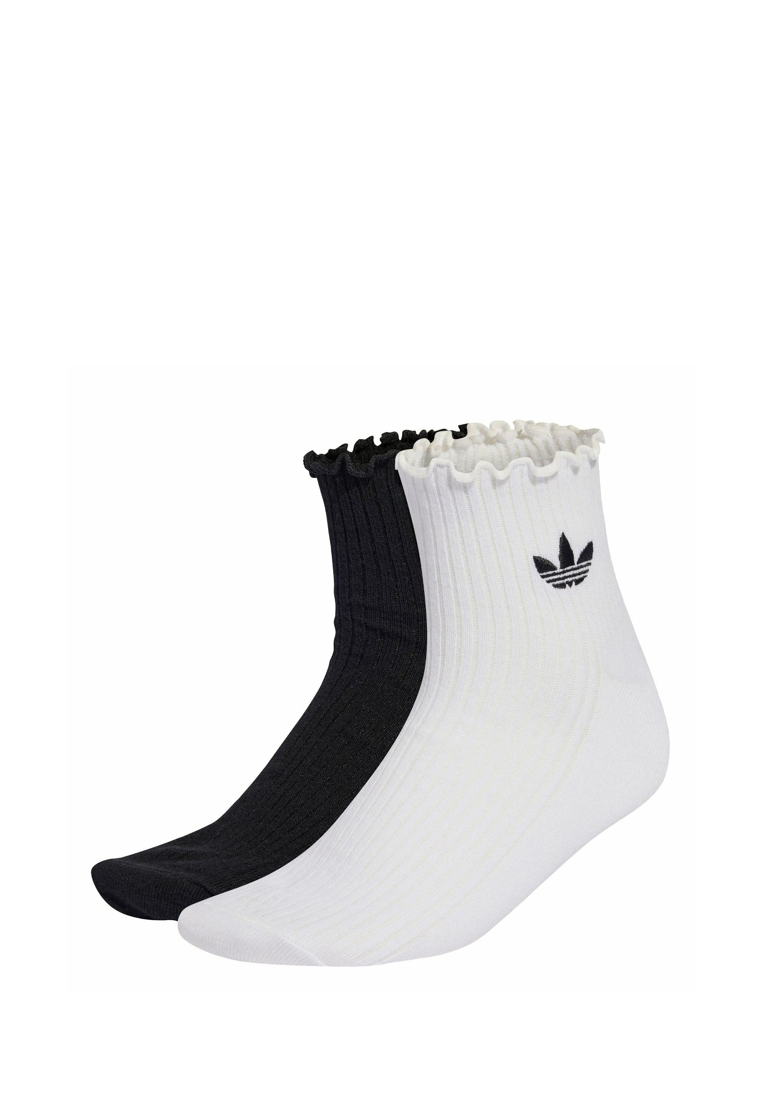 RUFFLE QUARTER 2 PACK - Socks - white/black