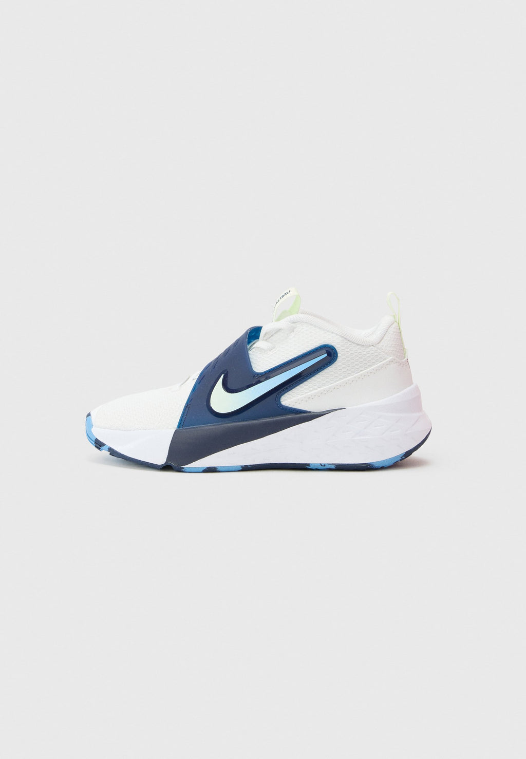 TEAM HUSTLE D 12 UNISEX - Basketball shoes - summit white/volt tint/midnight navy/university blue