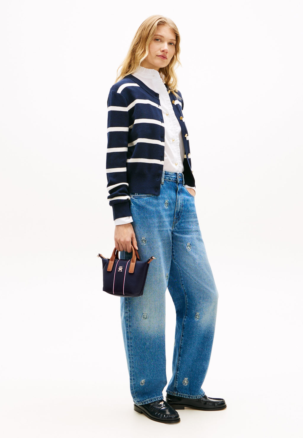 SIGNATURE CROSSBODY TOTE BAG - Handbag - space blue