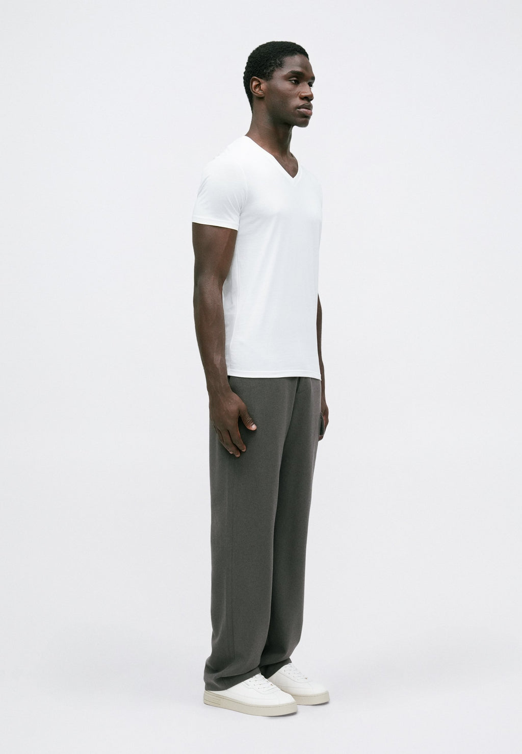 VLINE T-SHIRT SLIM FIT - Basic T-shirt - white