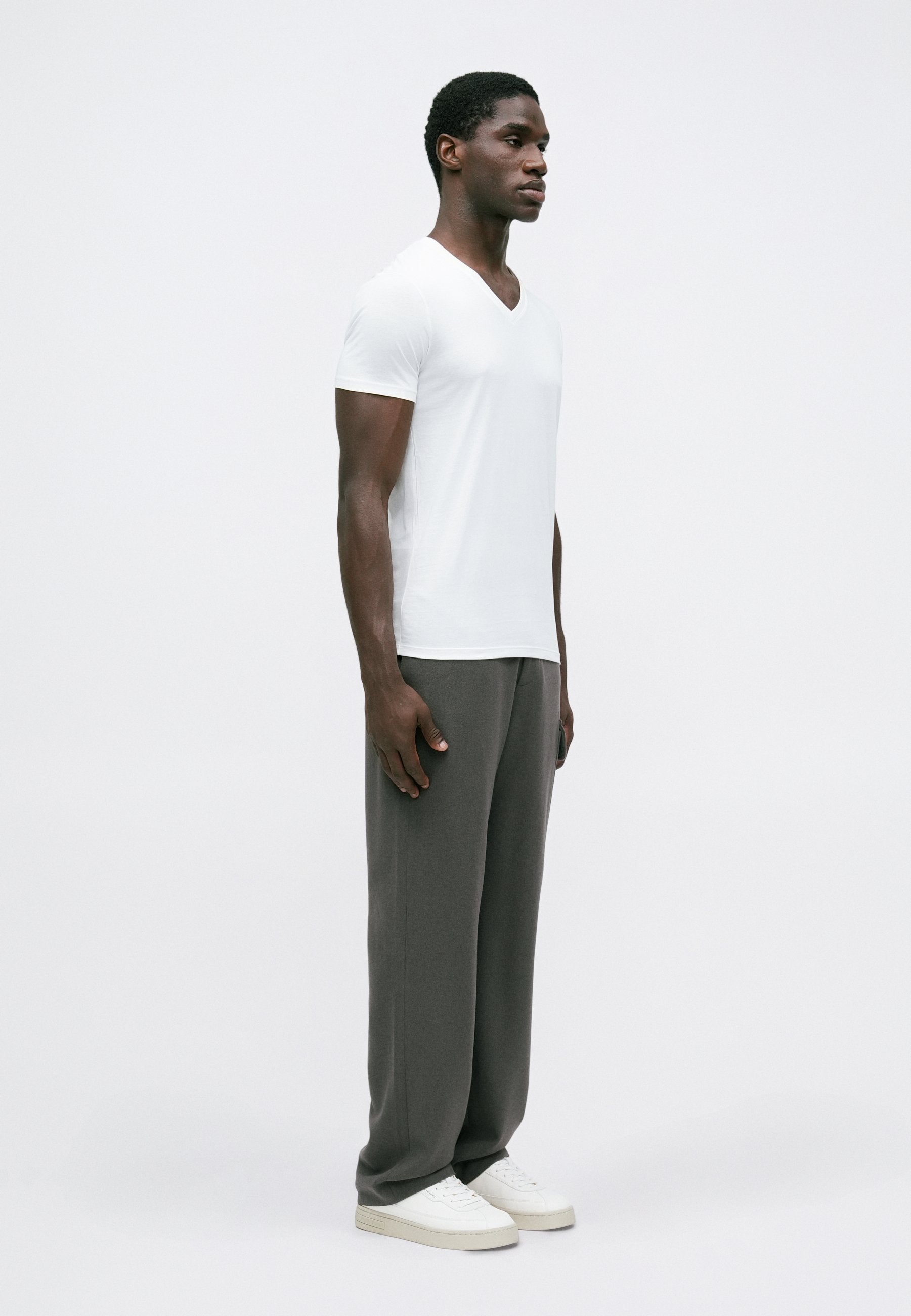 VLINE T-SHIRT SLIM FIT - Basic T-shirt - white