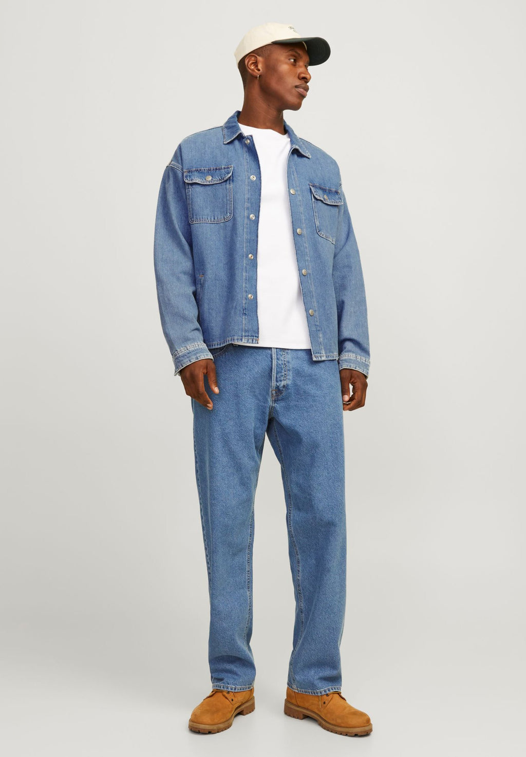 Loose fit JJIEDDIE JJBASIC SQ 735 NOOS - Straight leg jeans - blue denim