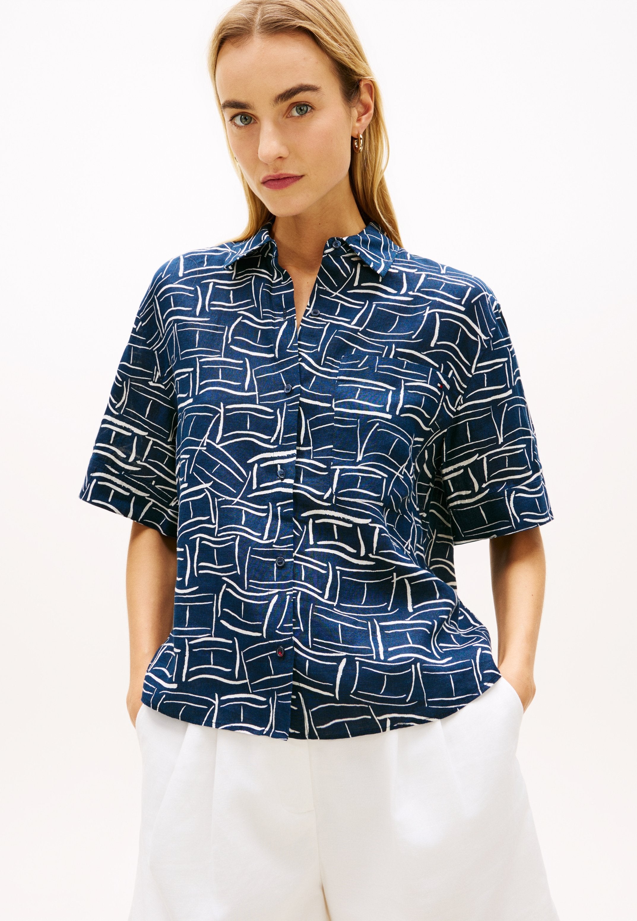 Button-down blouse - dark night navy