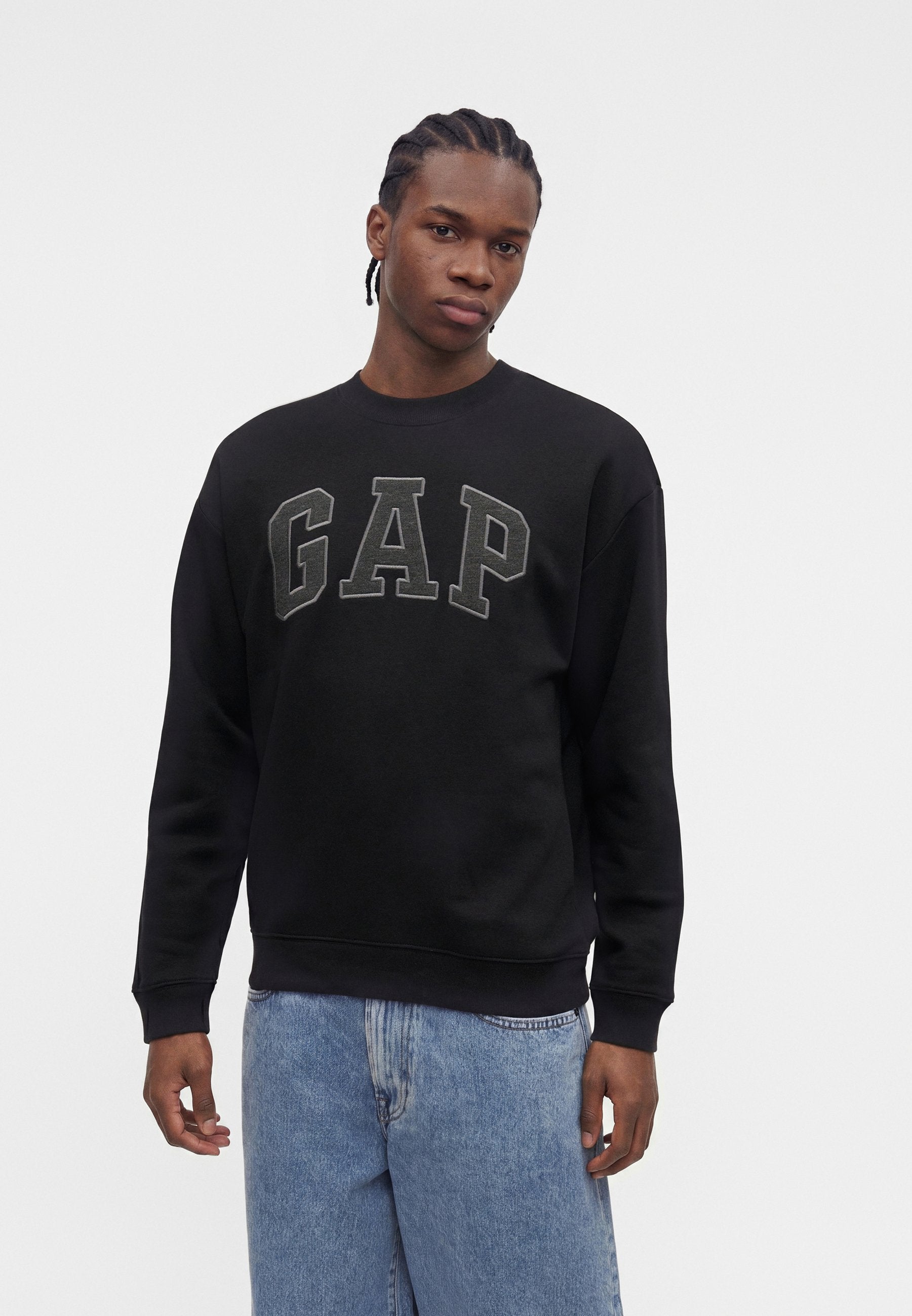 HERITAGE LOGO CREW SOLID - Sweatshirt - black