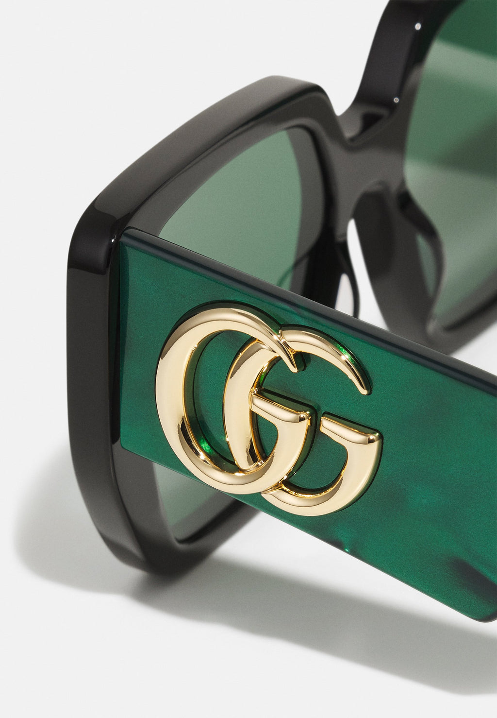 GG OVERSIZED SQUARE ACETATE SUNGLASSES - Sunglasses - black/green