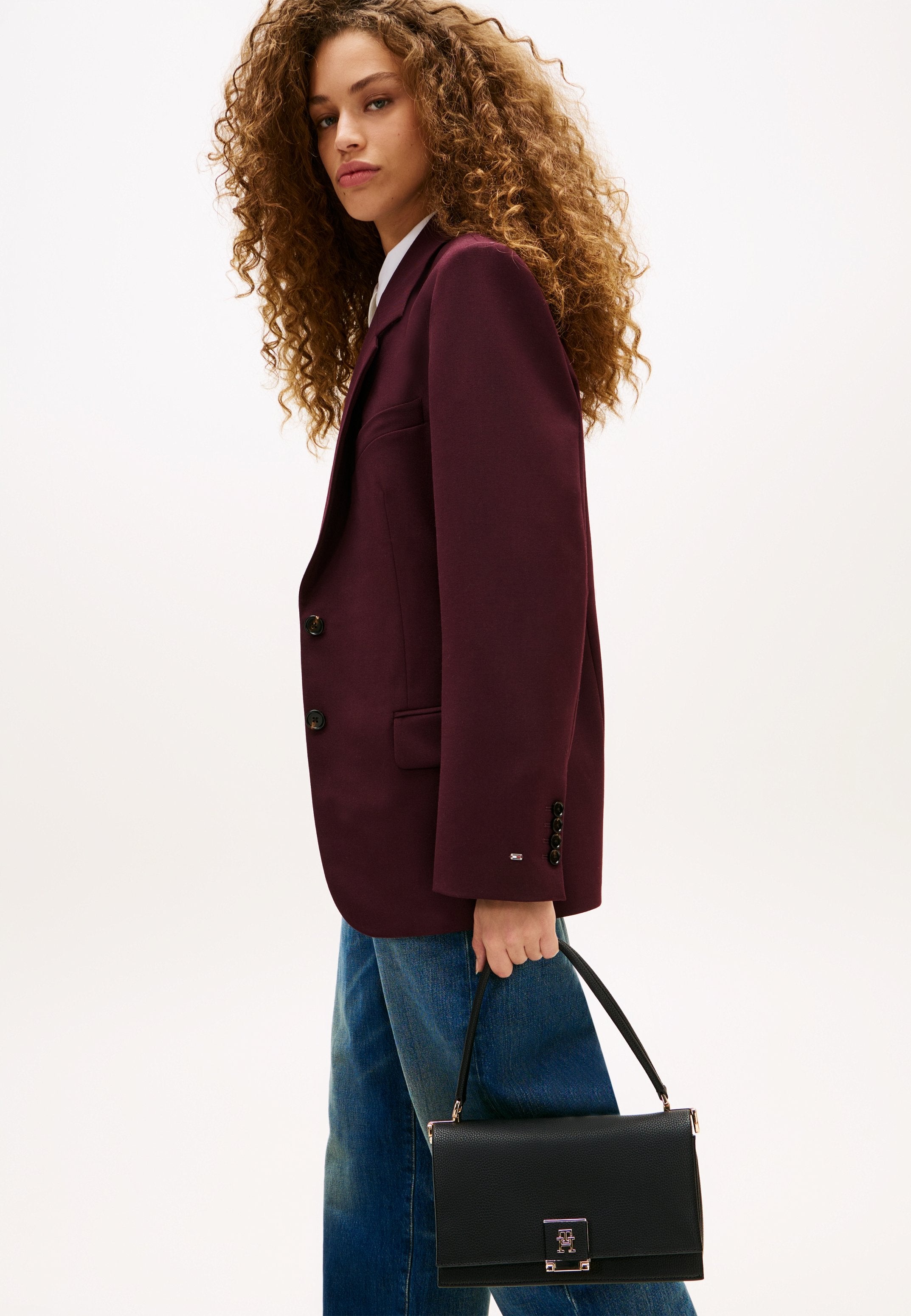 TH HER MED CROSSOVER - Handbag - black