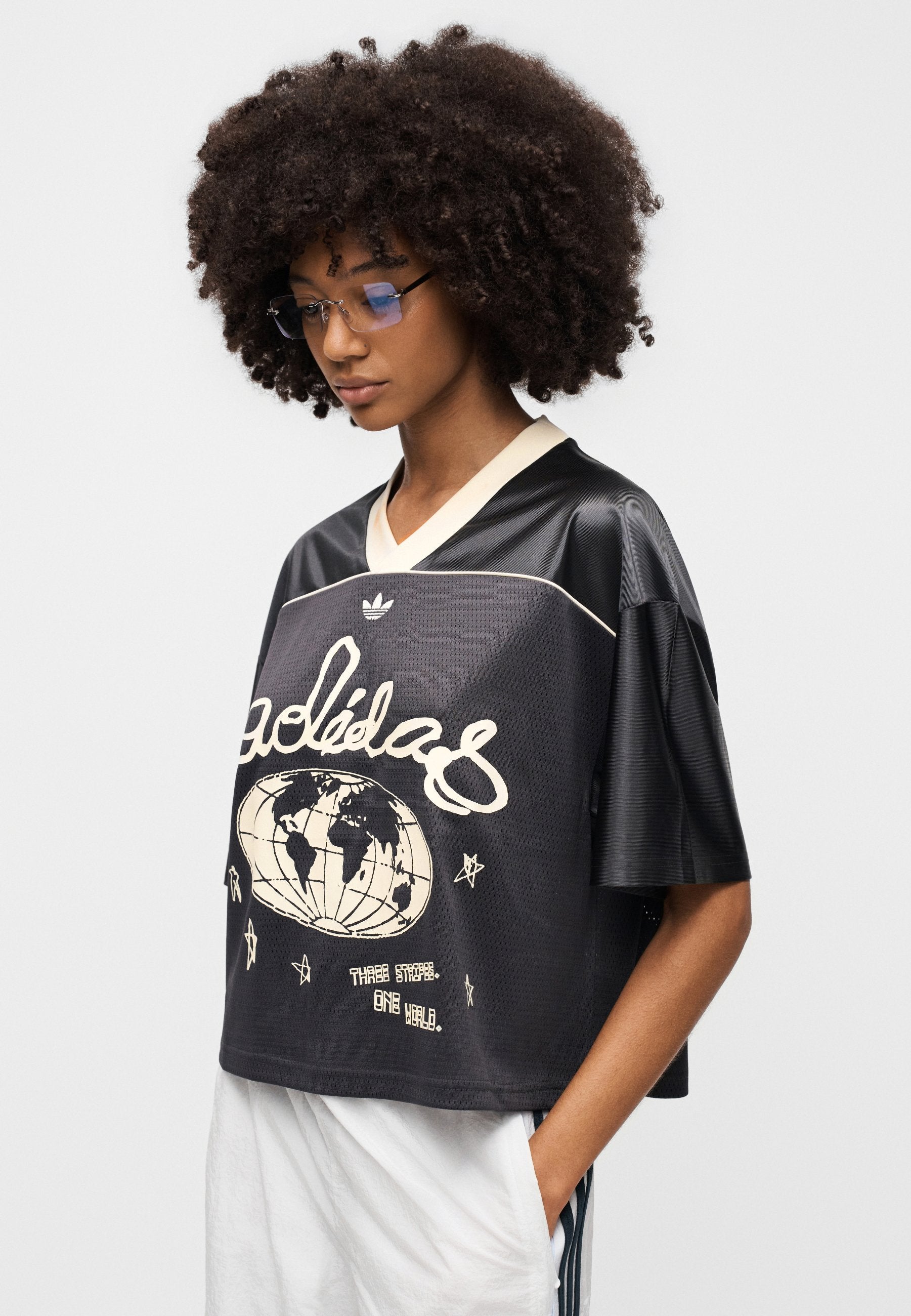 CROPPED - Print T-shirt - utility black