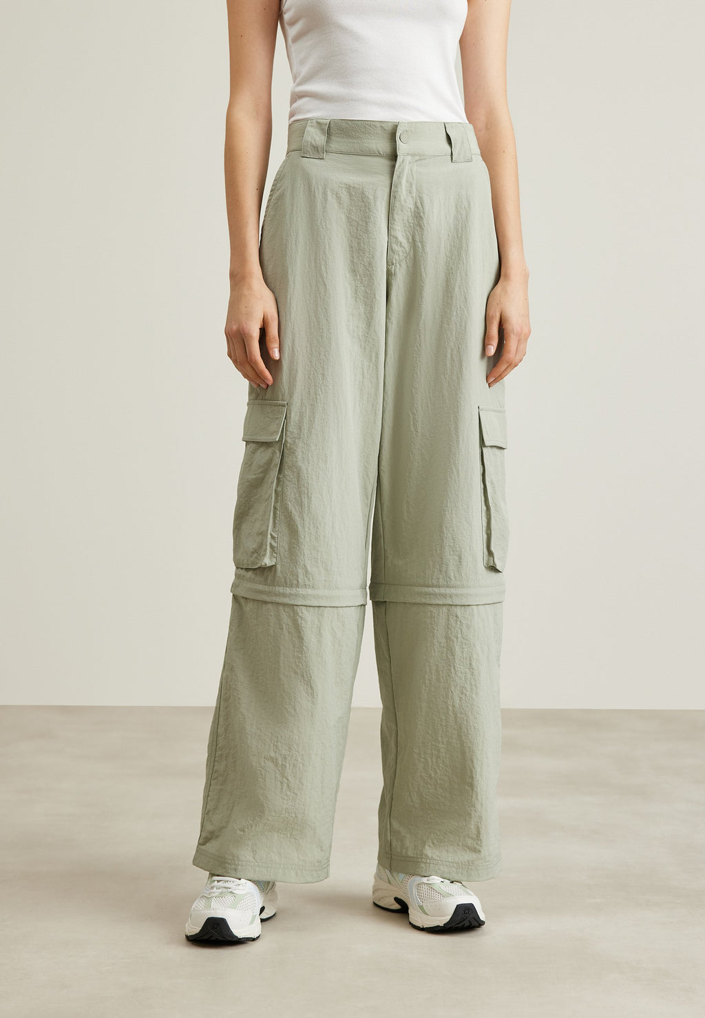 CLAIRE ZIP-OFF - Cargo trousers - faded willow