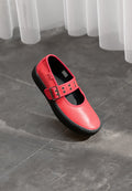 MARY JANE CREEPER - Ankle strap ballet pumps - racing red