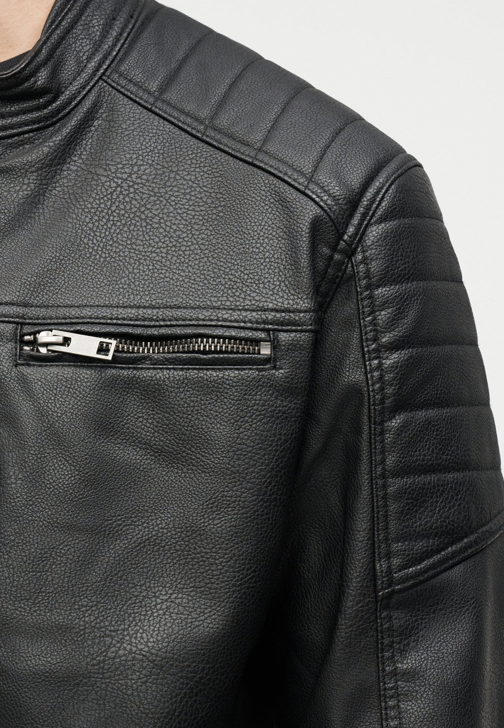 EROCKY BIKER REGULAR FIT - Faux leather jacket - black