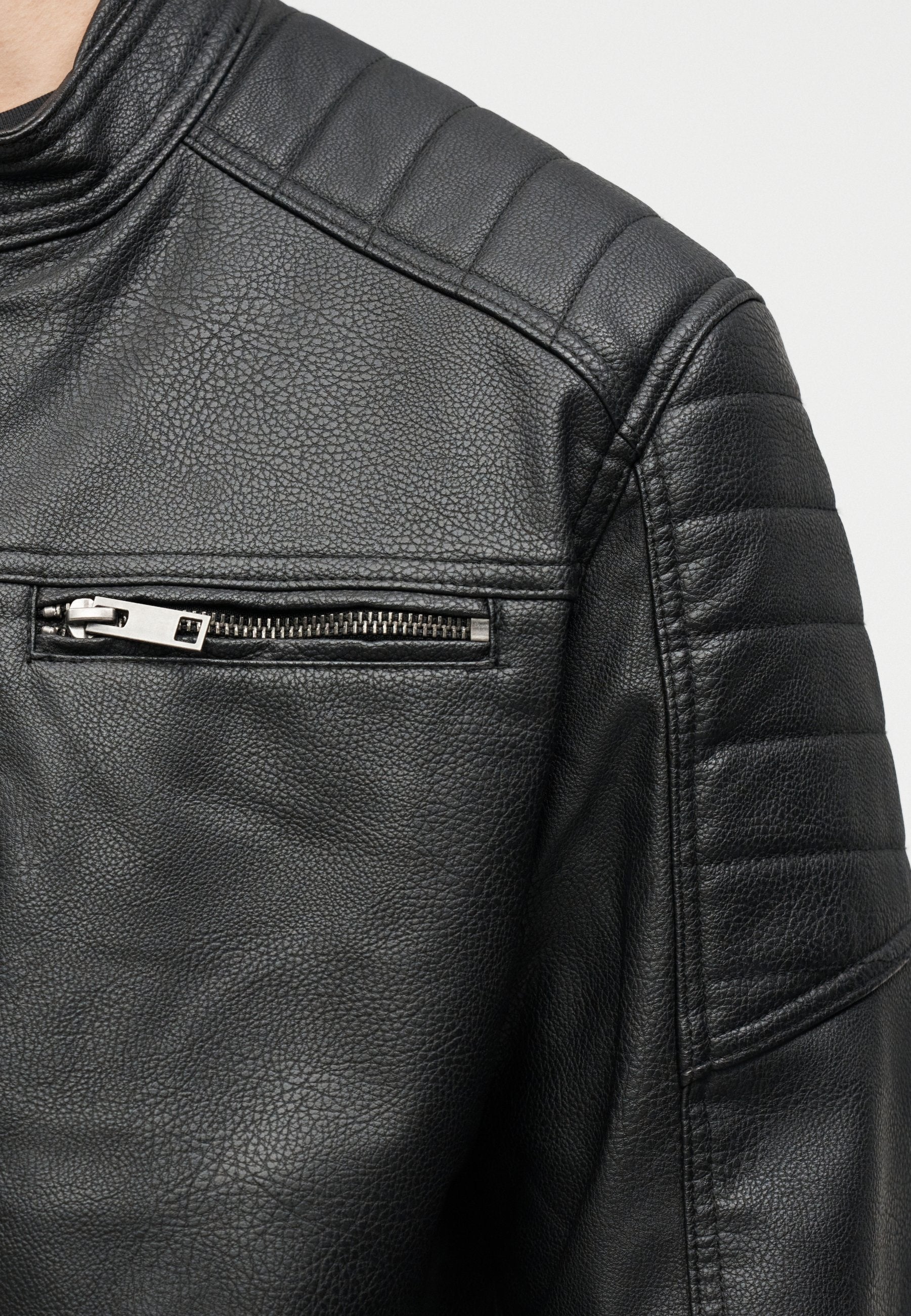 EROCKY BIKER REGULAR FIT - Faux leather jacket - black