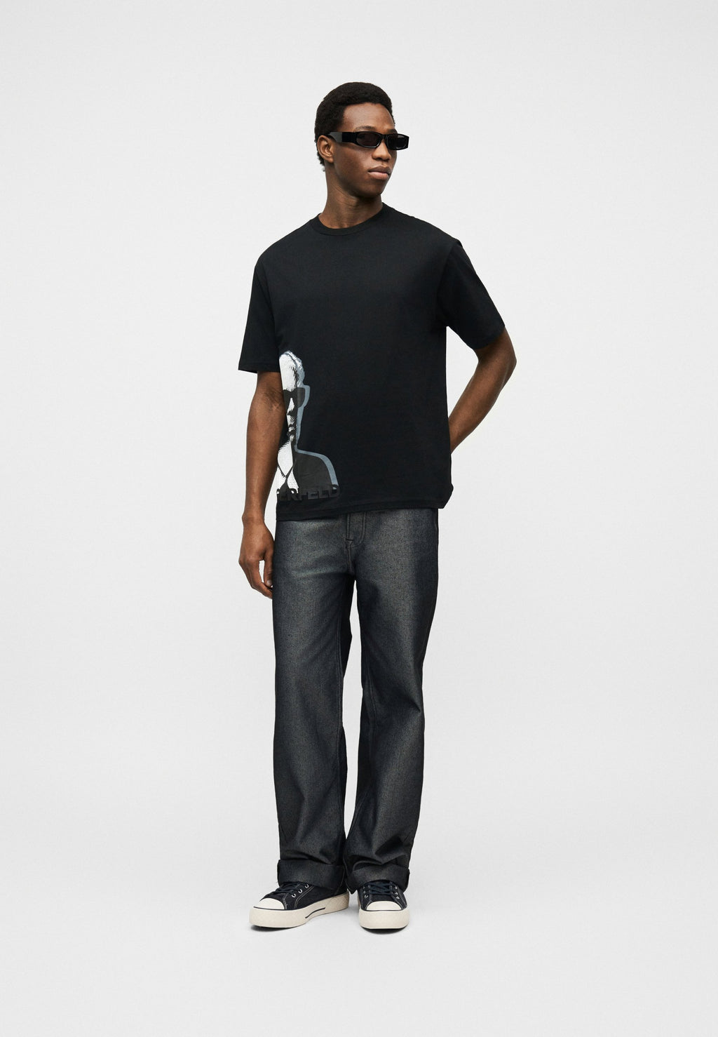 CREW NECK - Print T-shirt - black