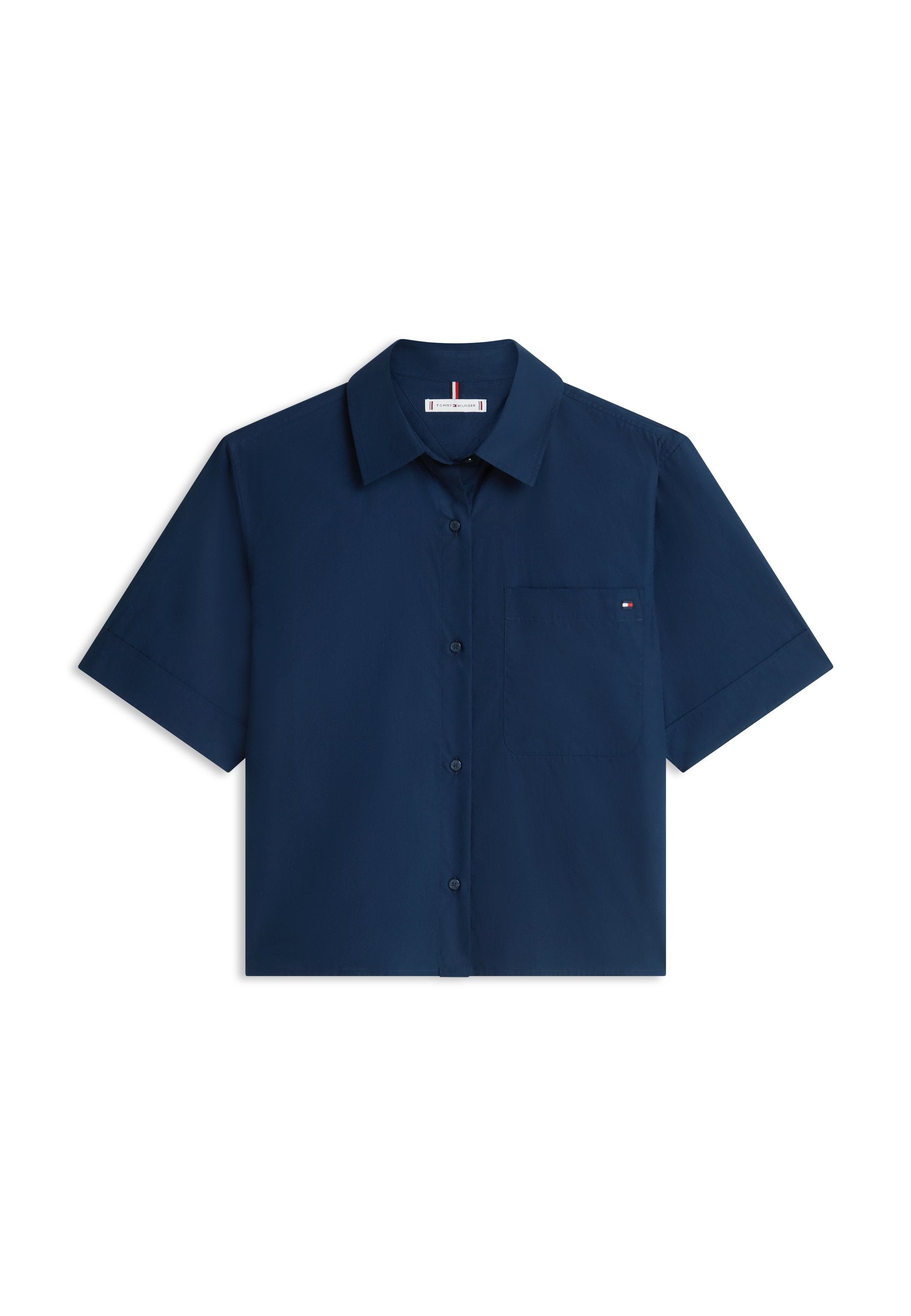CHEMISE CLASSIQUE EN POPELINE À MANCHES COURTES - Chemisier boutonné - bleu marine nuit