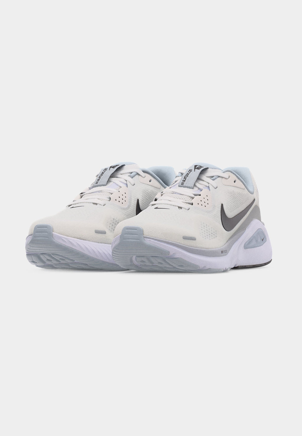 W NIKE STRUCTURE 26 - Yol koşu ayakkabısı - beyaz/siyah/saf platin renkli