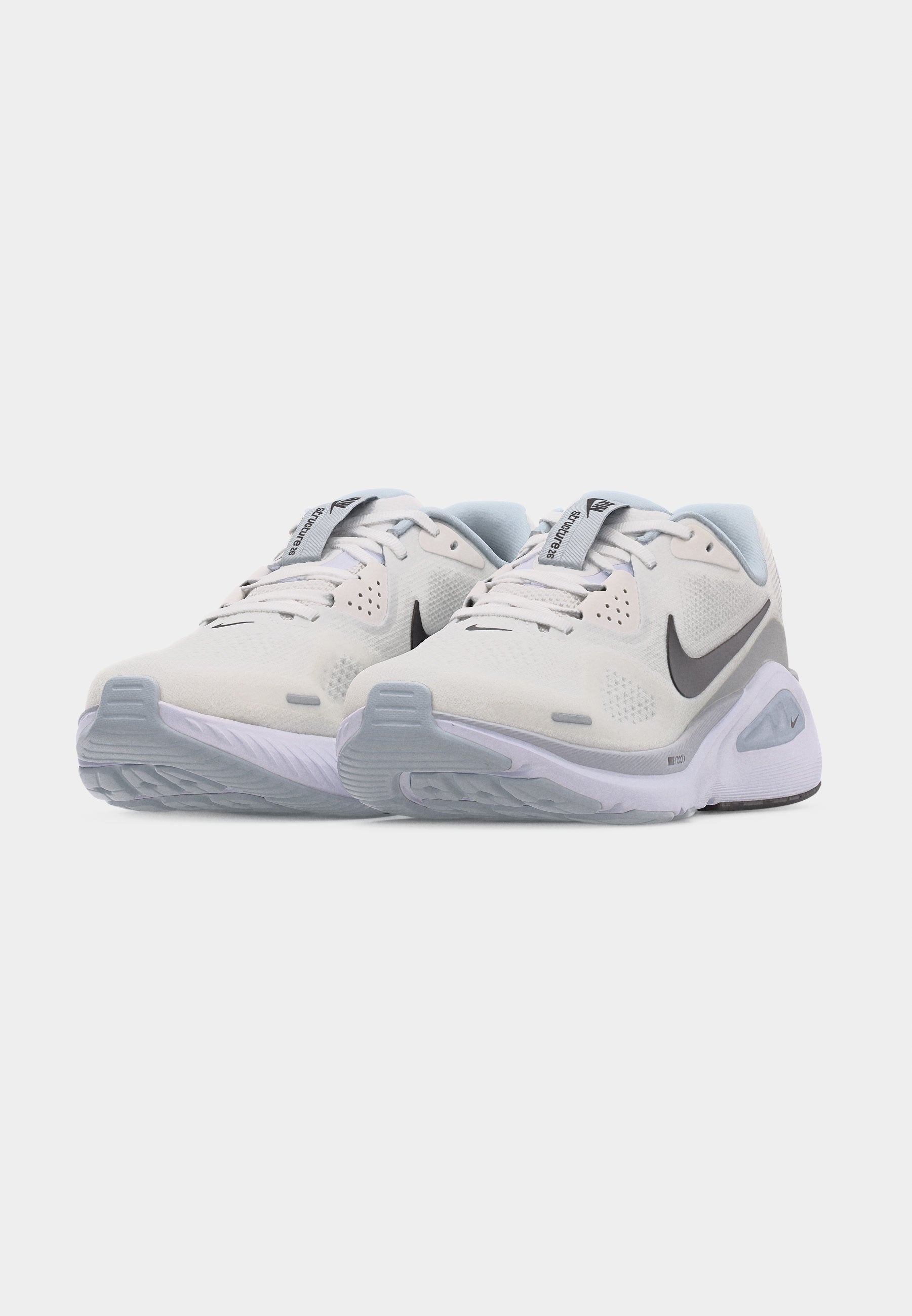 W NIKE STRUCTURE 26 - Yol koşu ayakkabısı - beyaz/siyah/saf platin renkli