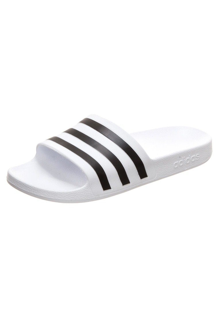 ADILETTE AQUA - Mules - blanc nuage   noir noyau   blanc nuage
