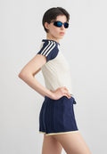 TEE - Print T-shirt - warm vanilla/night indigo
