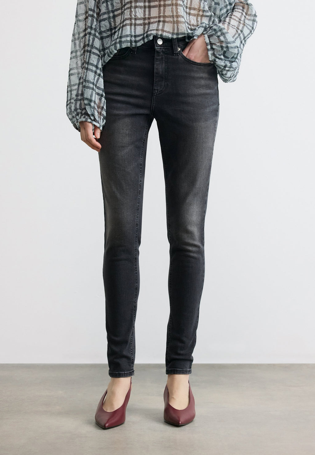 NORA MID RISE SKINNY BLACK JEANS - Jeans Skinny Fit - denim black