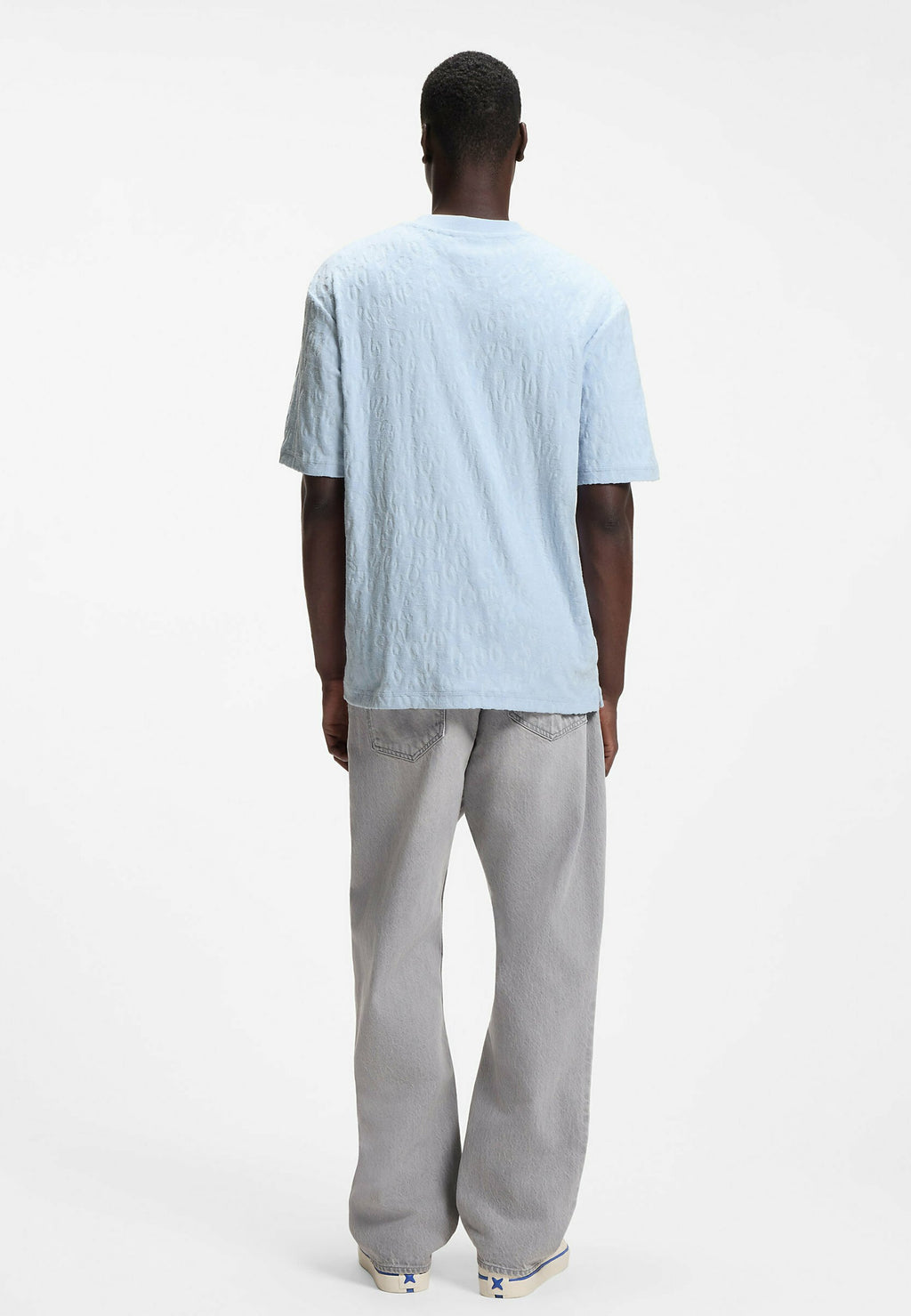 HUGO NAGUTEE - Print T-shirt - open blue