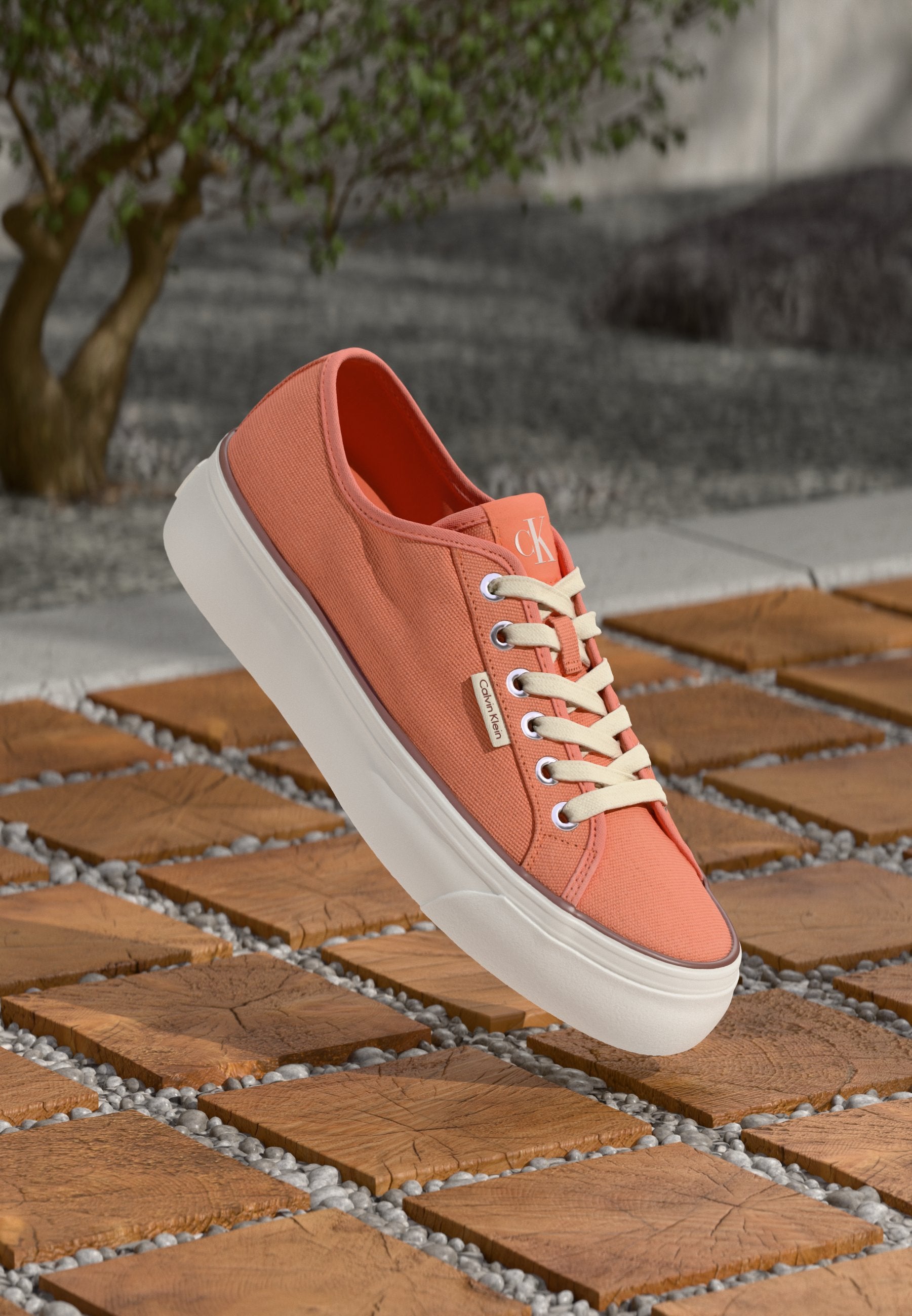 FLATFORM LOGO - Trainers - powder orange/cappuccino
